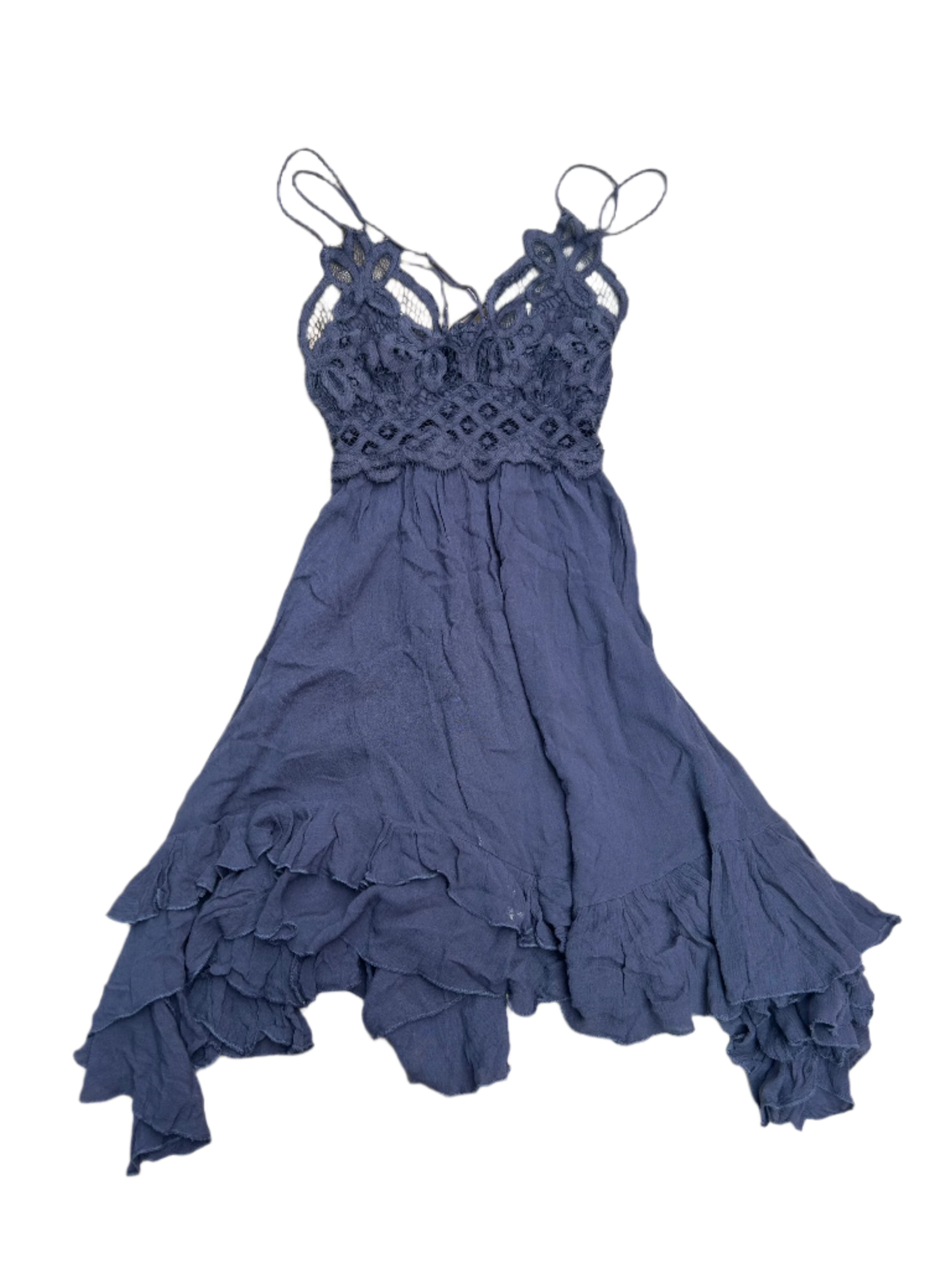 grey Free People lacy short dress, med