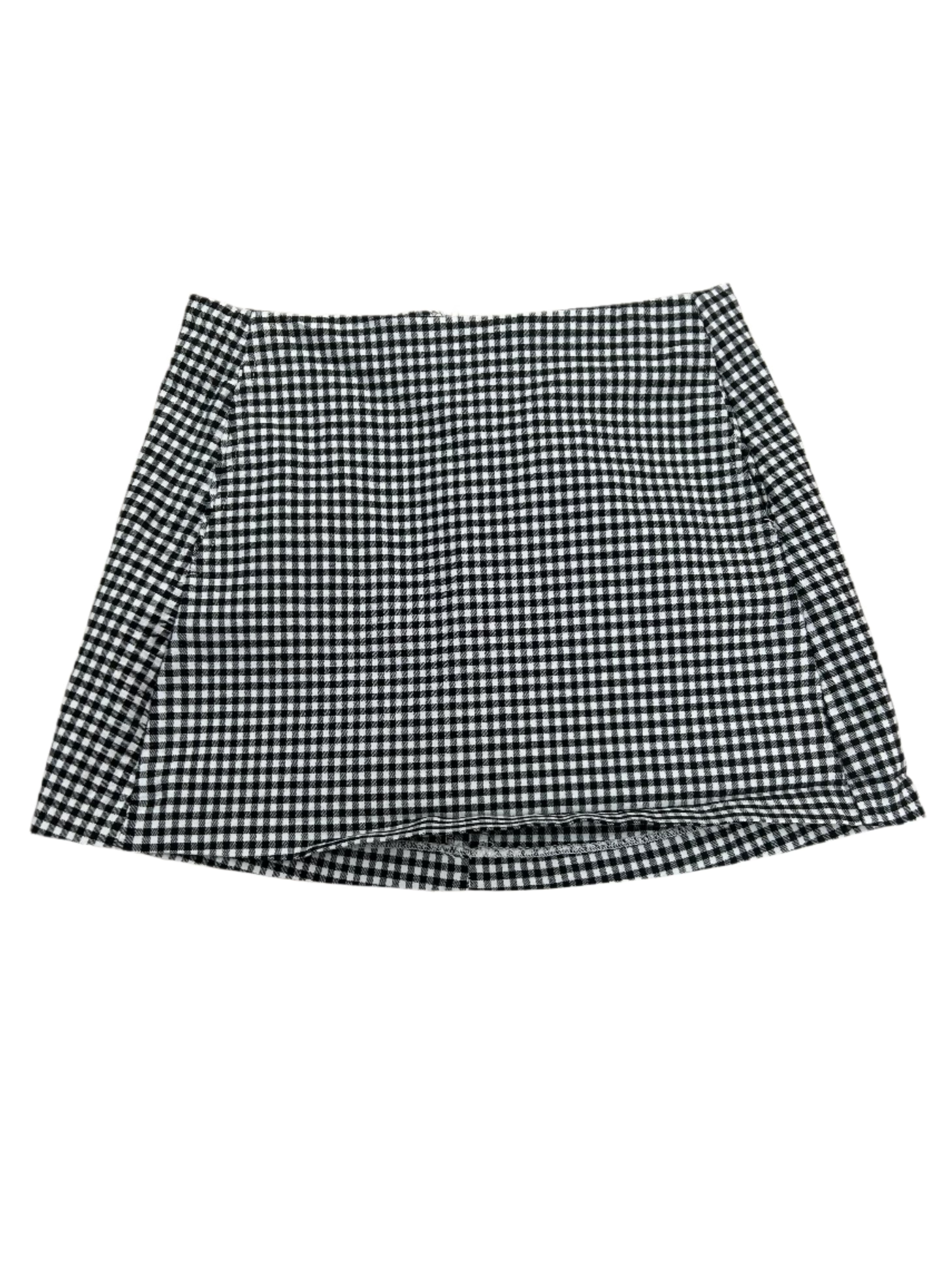 black white urban outfitters gingham skort, S