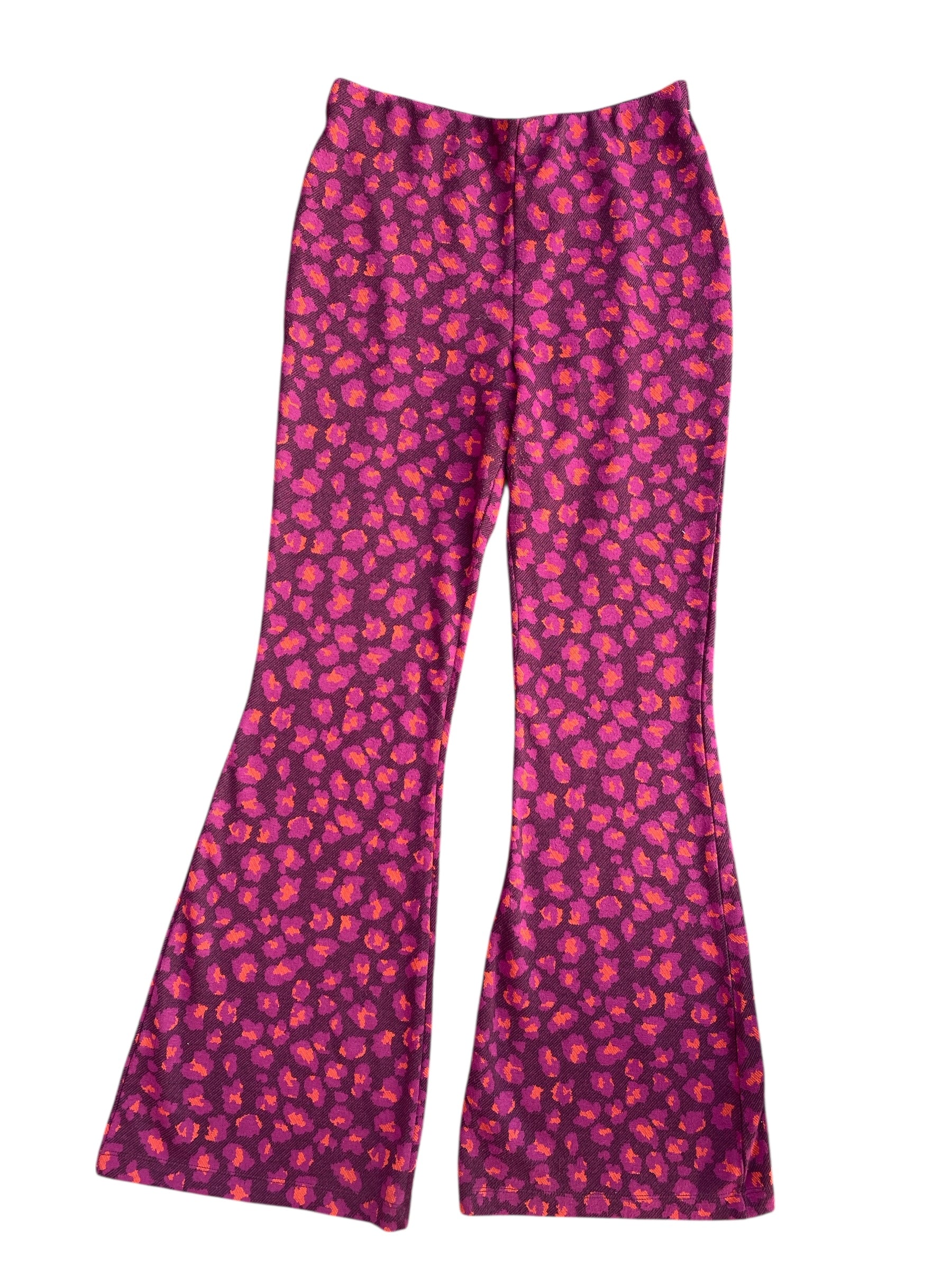 burgundy anthropologie animal print elastic pants, s