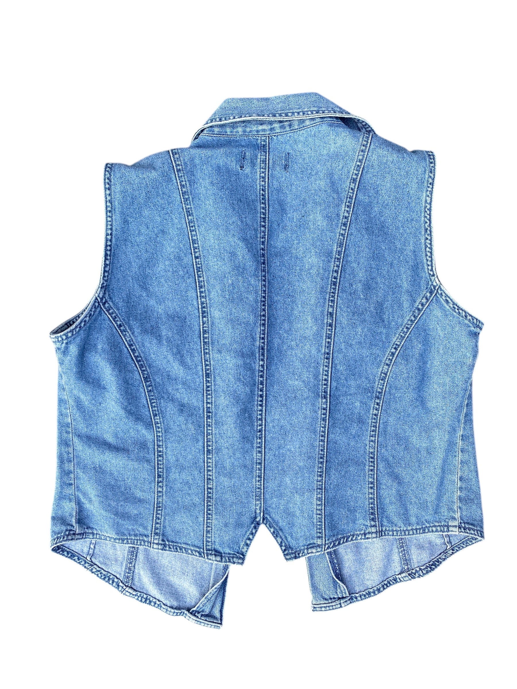 blue Gloria Vanderbilt denim sleeveless button down, M