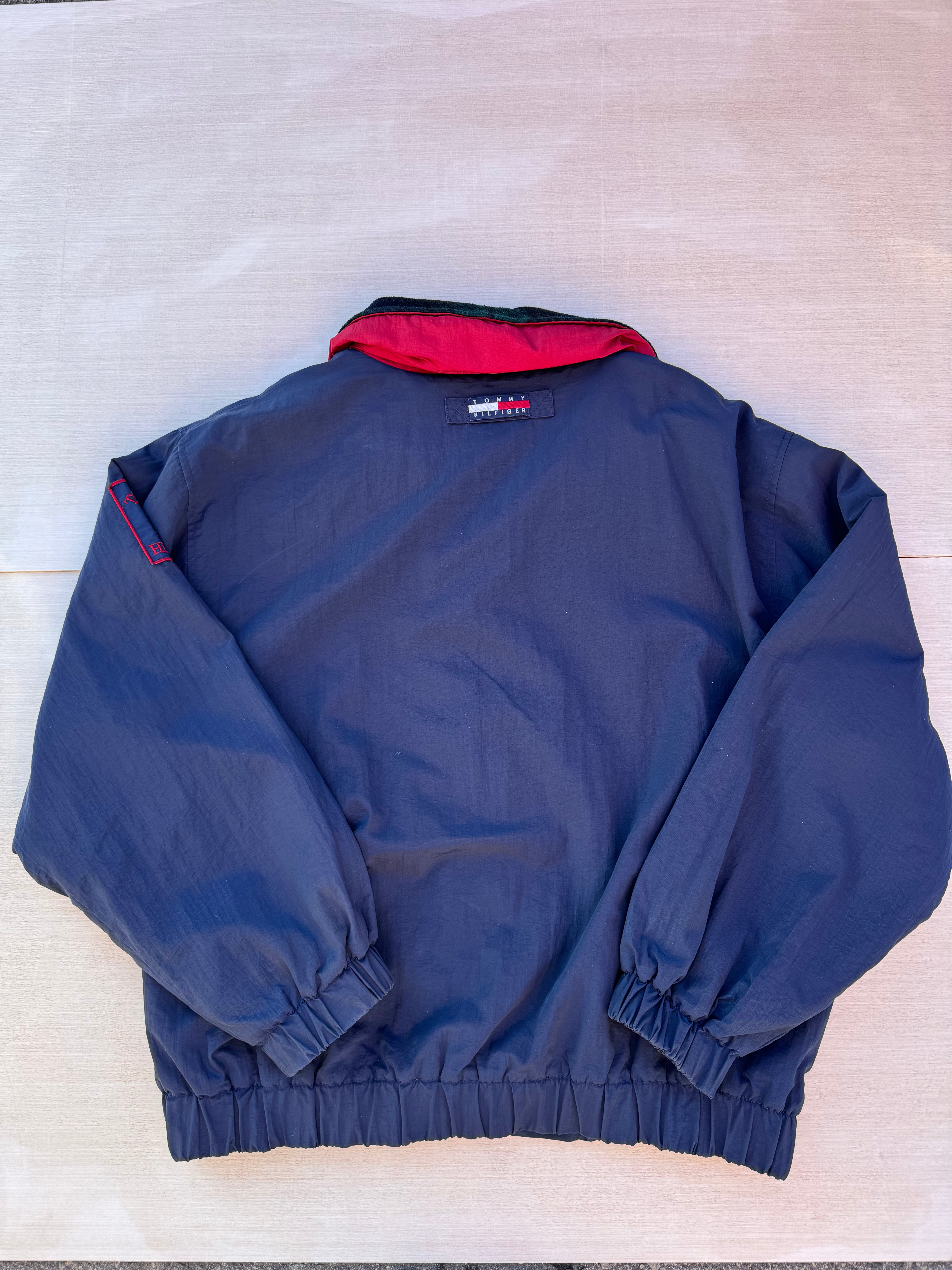 Blue Tommy hilfiger Fleece lined vtg jacket, L