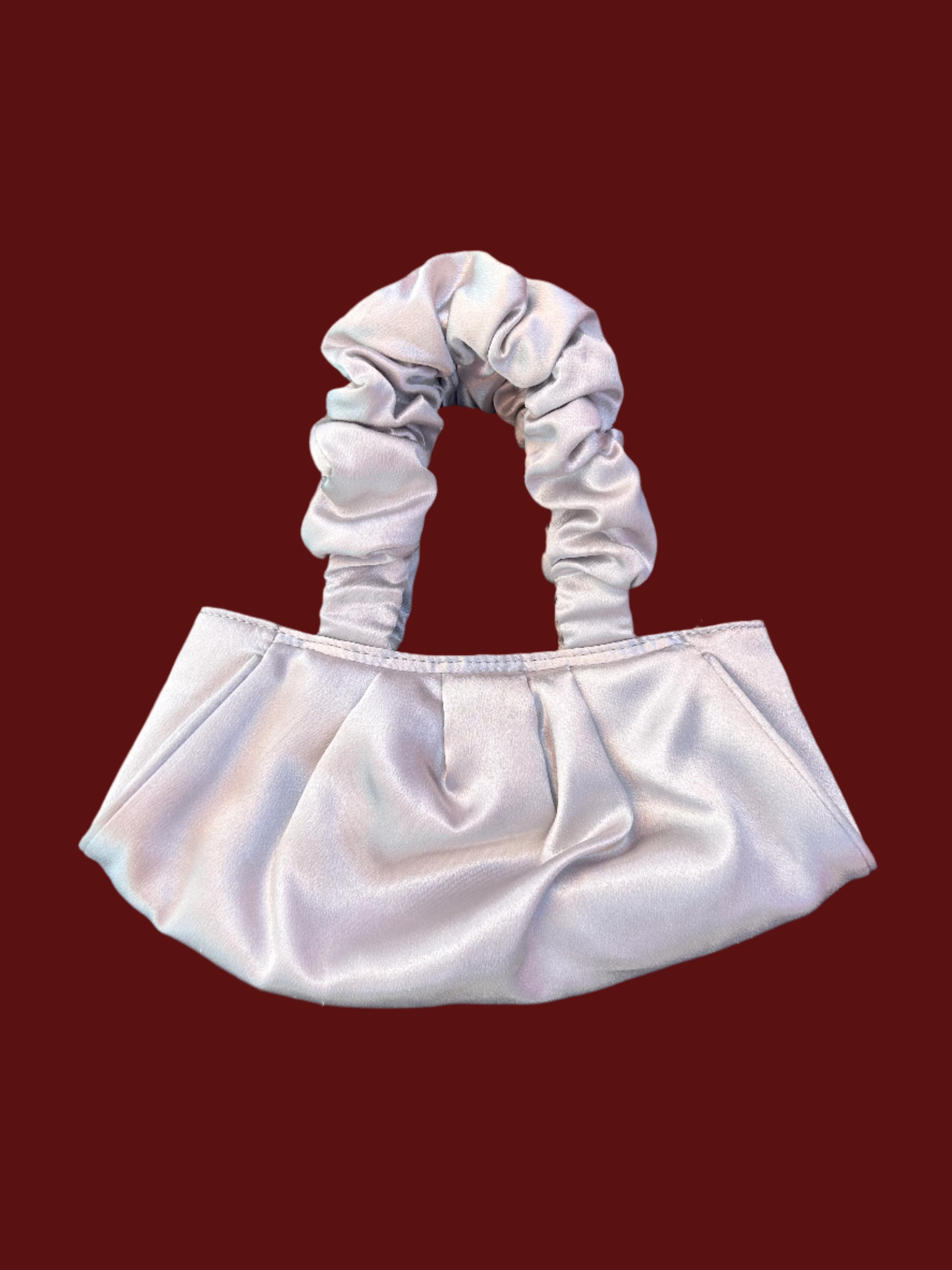 Silver Metallic ruched mini bag