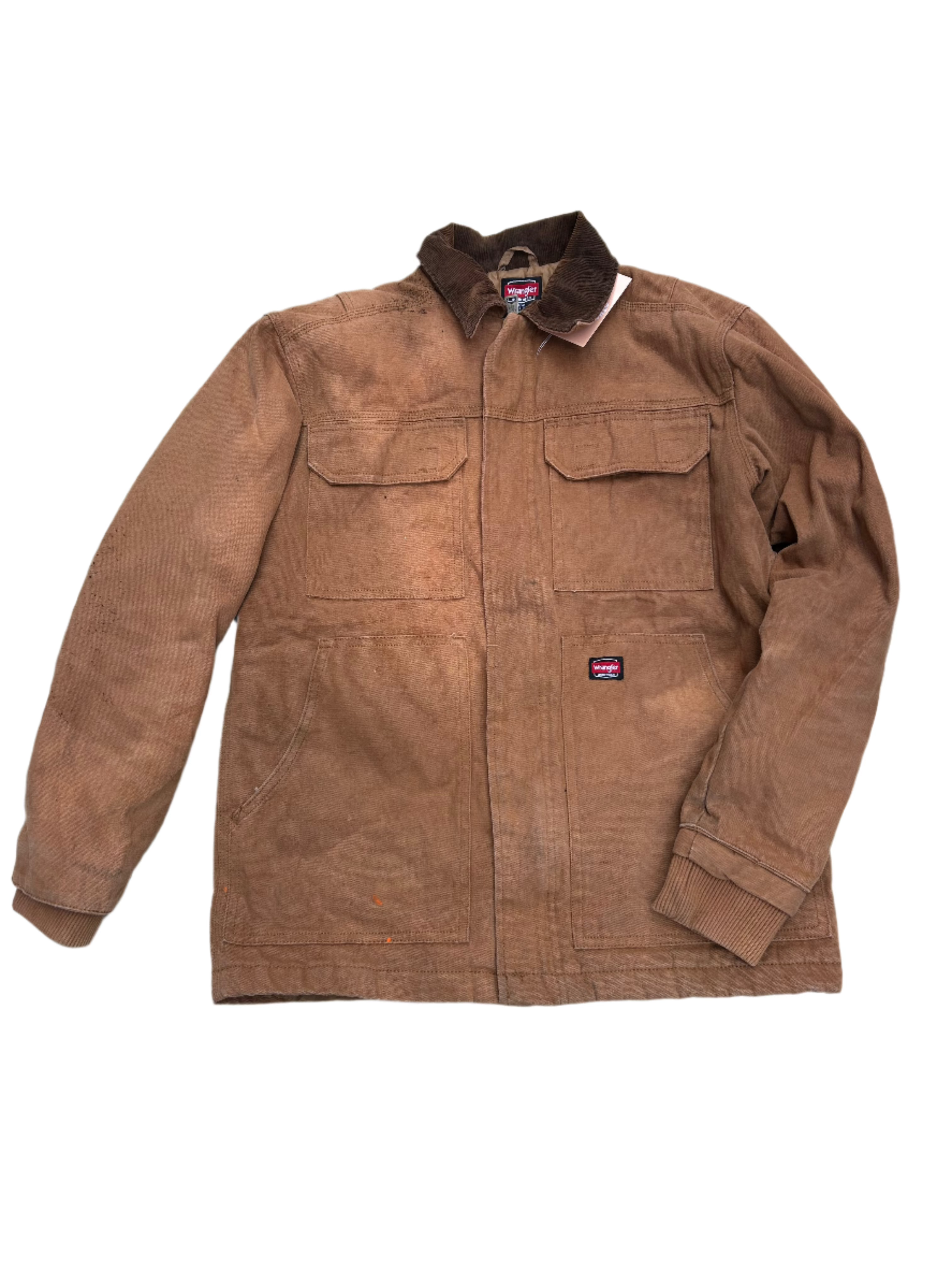 brown wrangler tan work coat, L