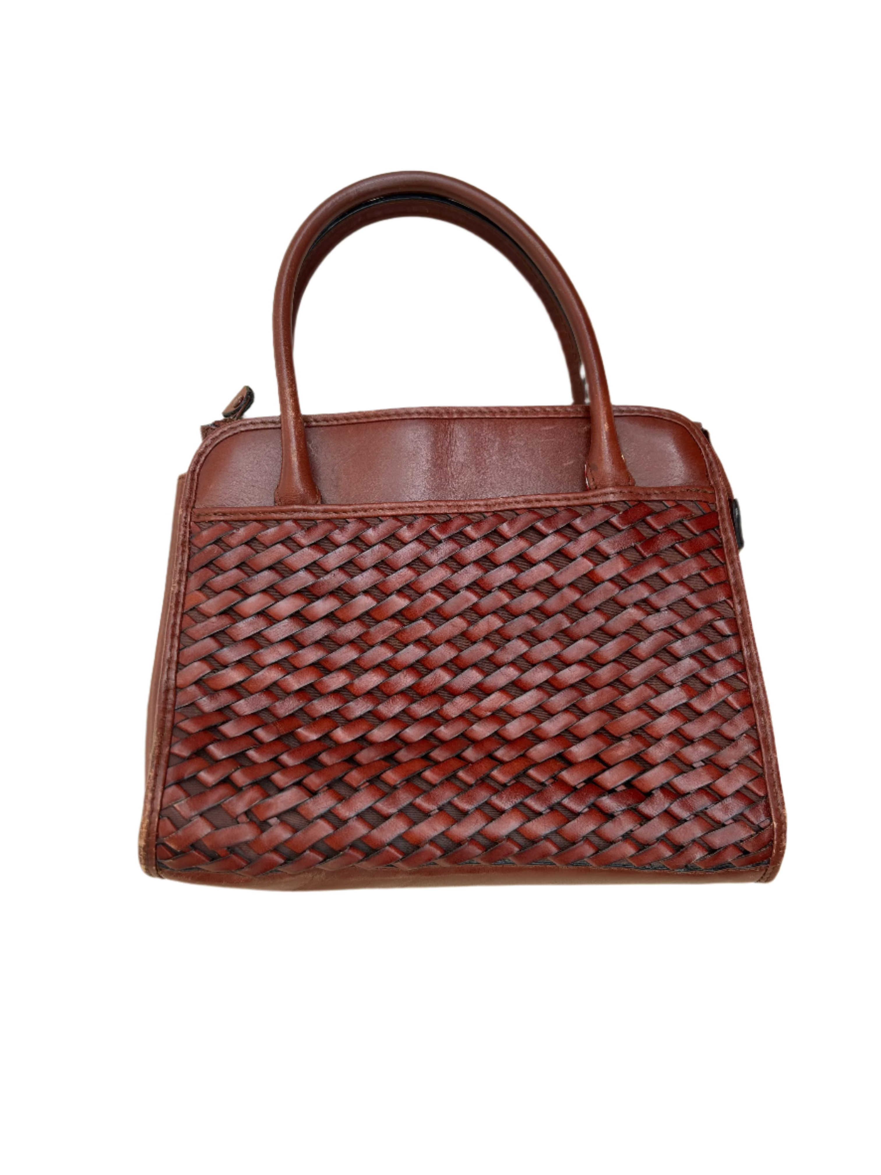 Brown Woven leather bag