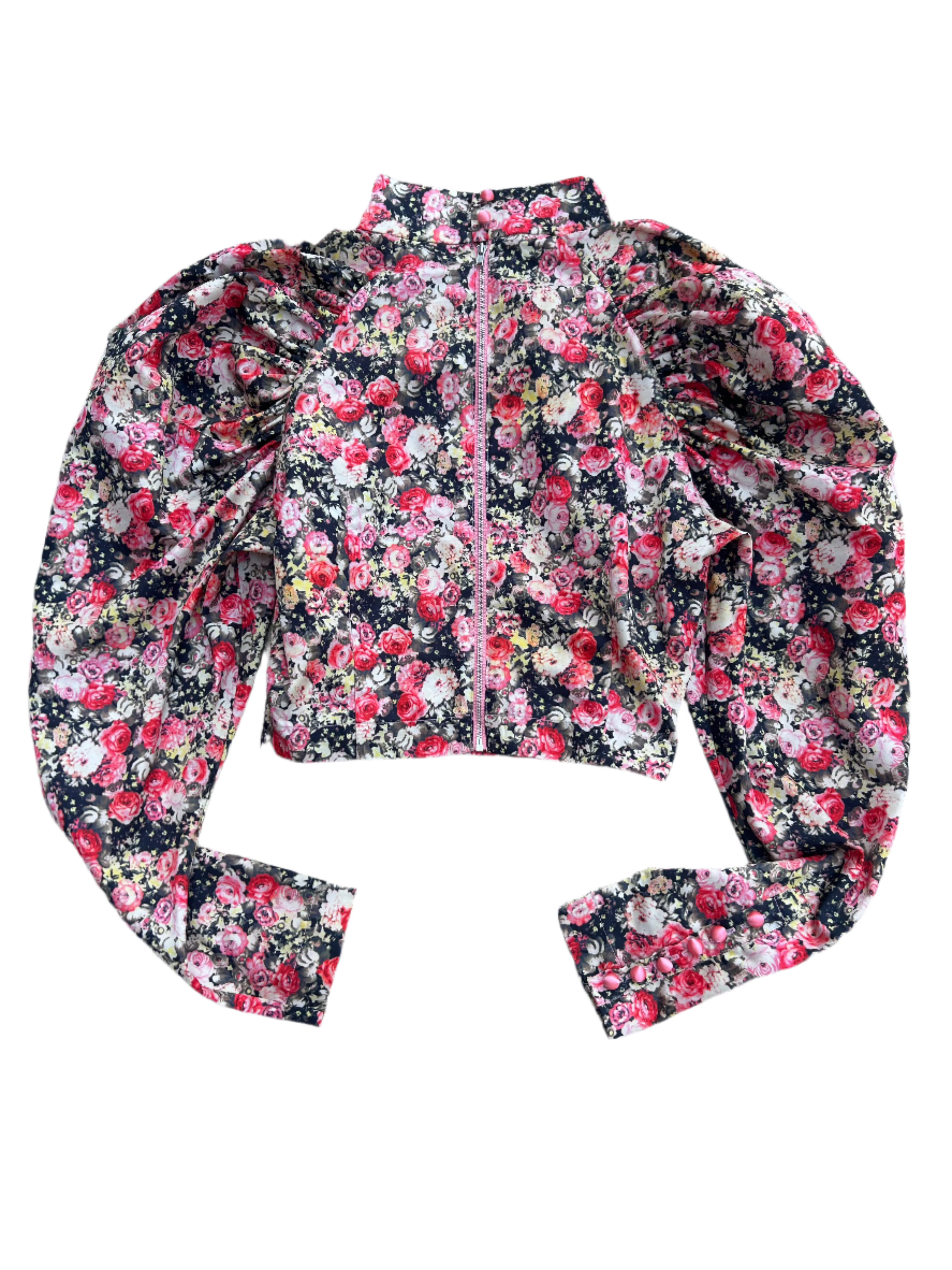 multi birgerchristensen floral victorian style top, xs