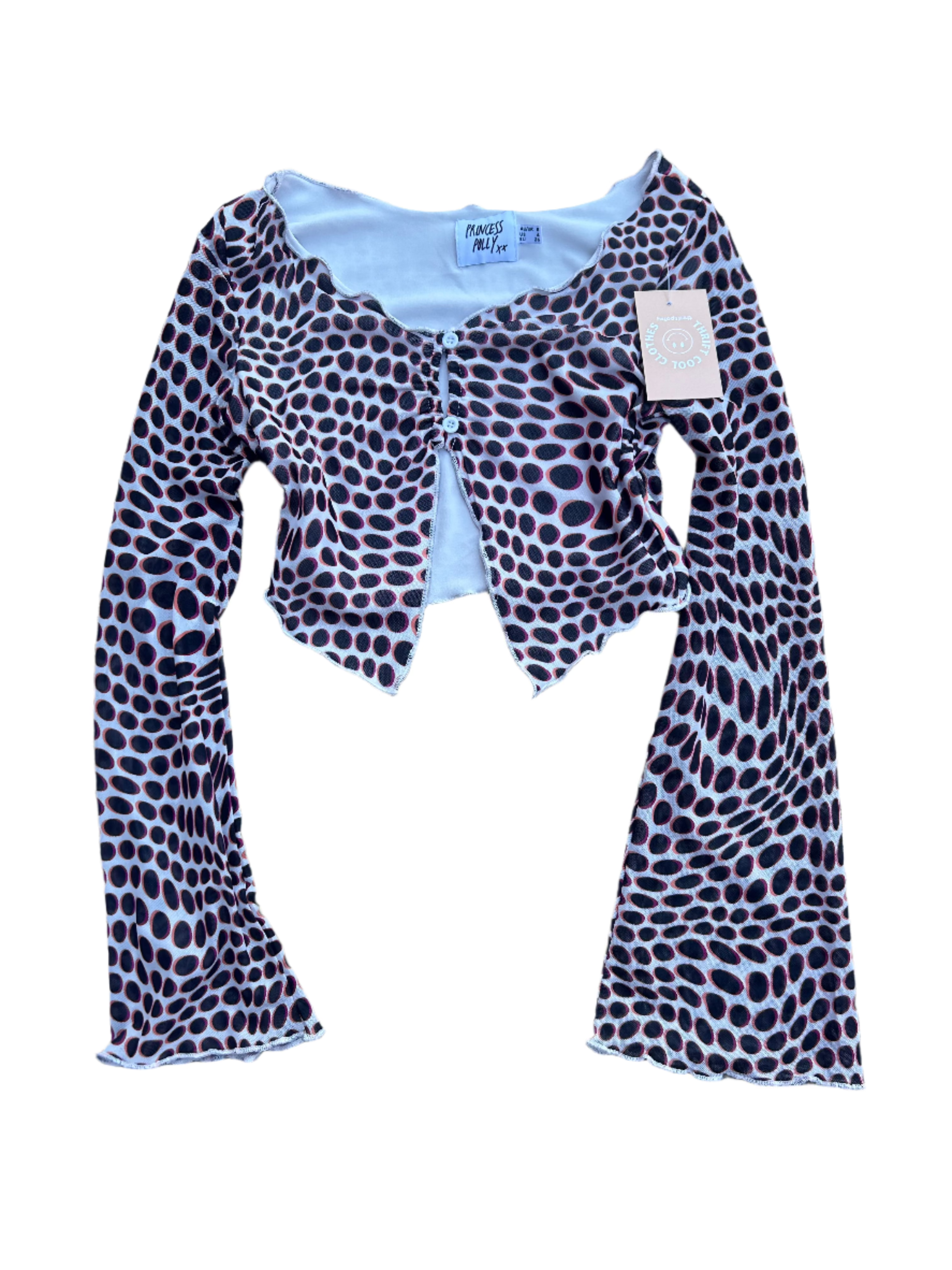black white princess polly polka mesh long sleeve, 4
