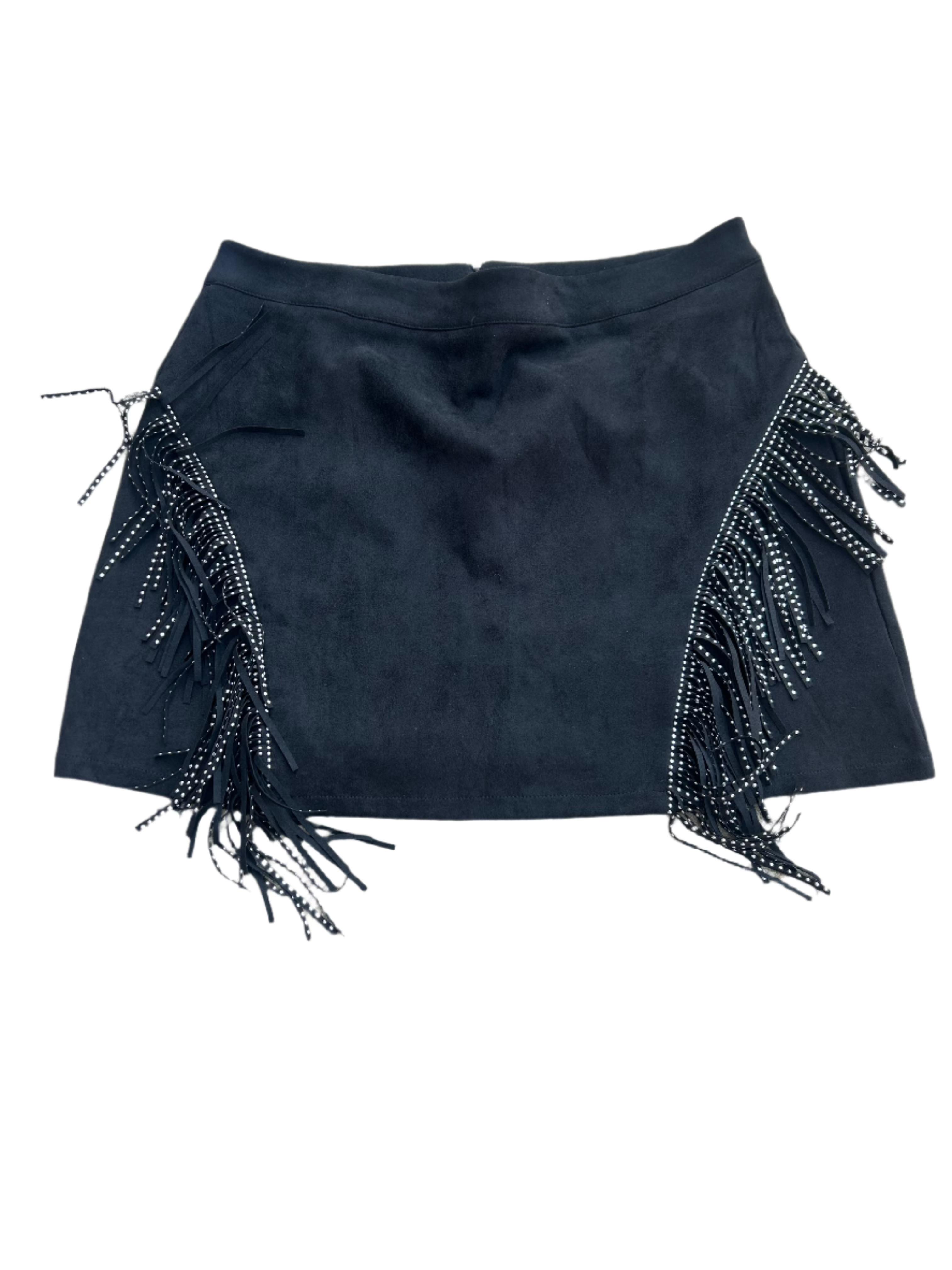 black fringe mini, XL