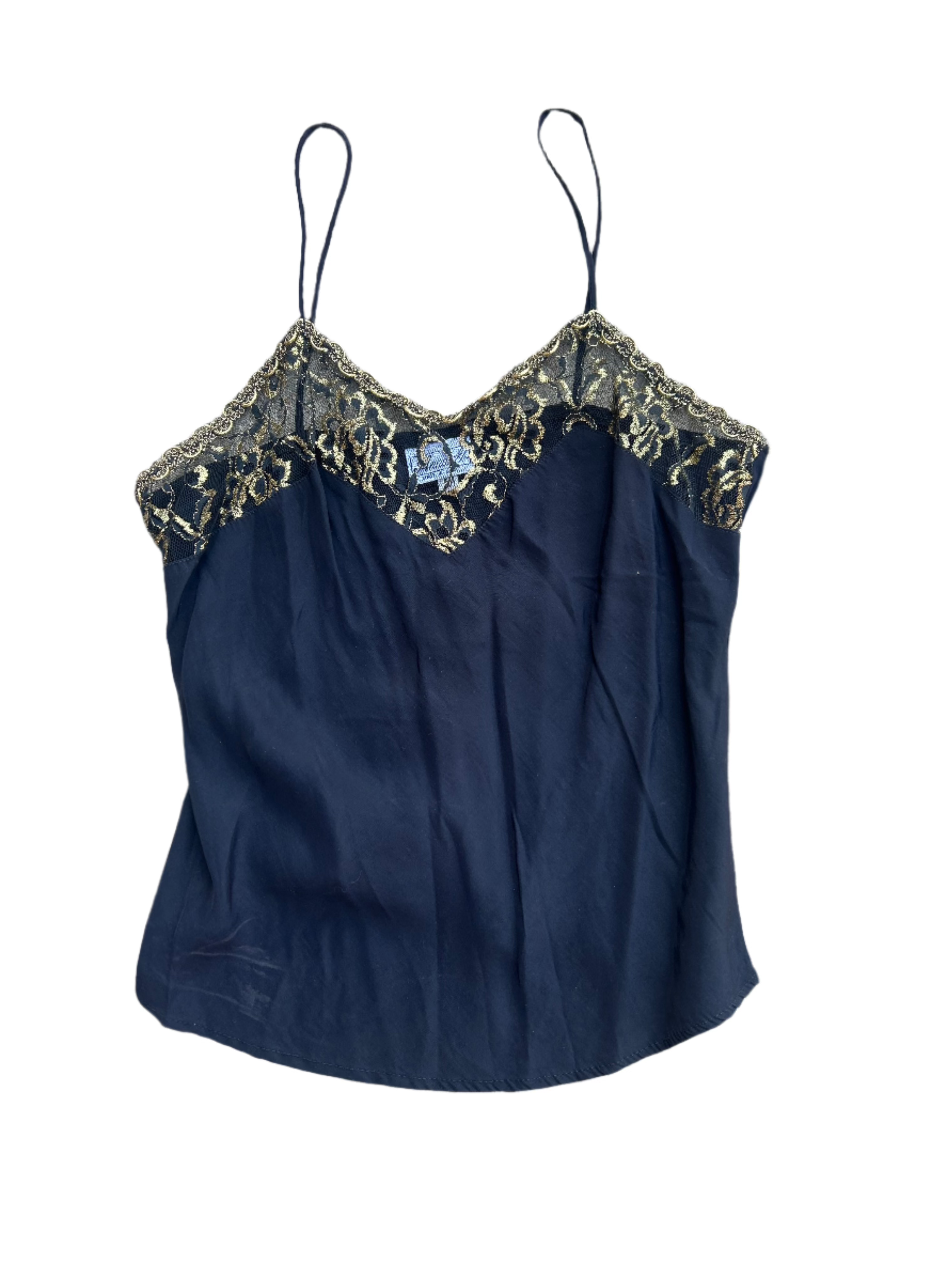 Black gold Anna G Tank w lace, M