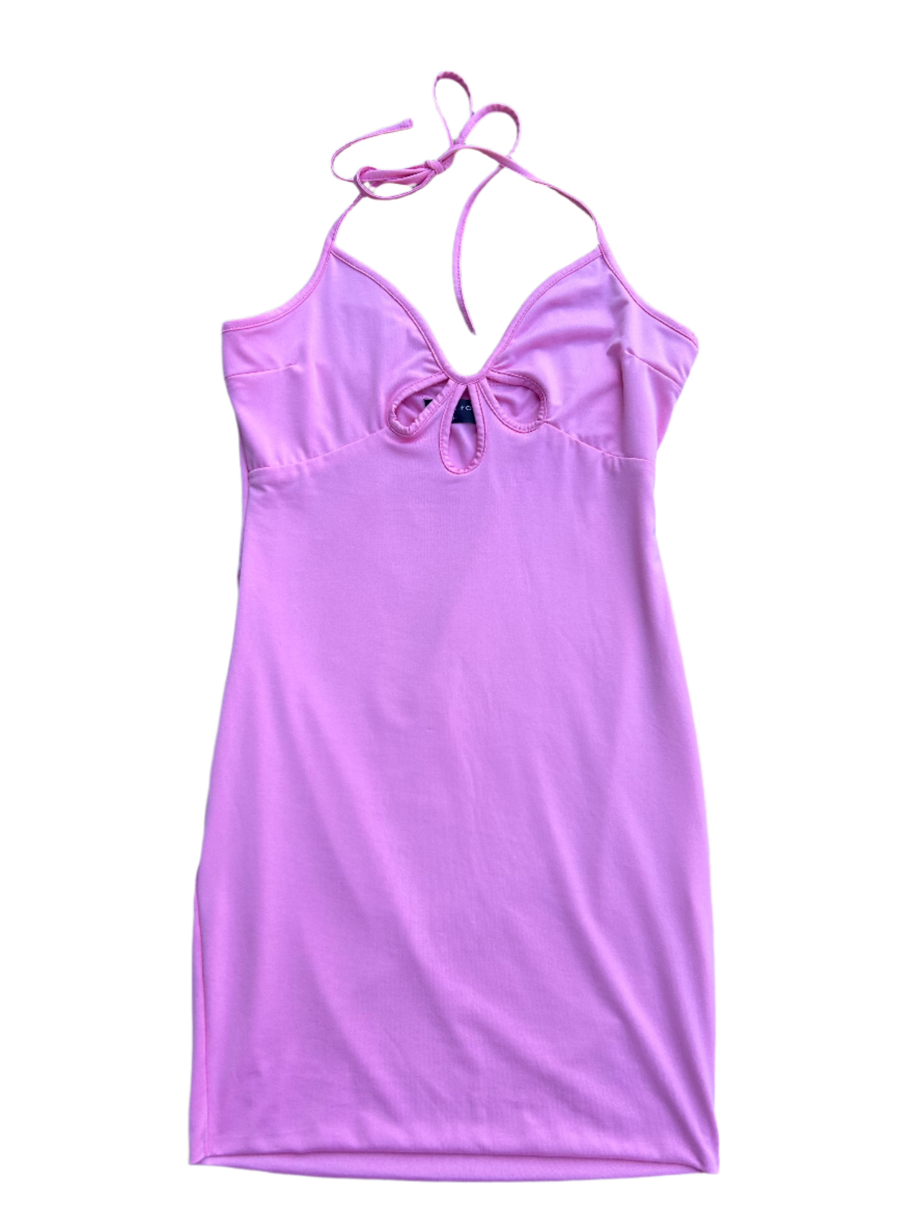 pink white fox contout Short dress, m