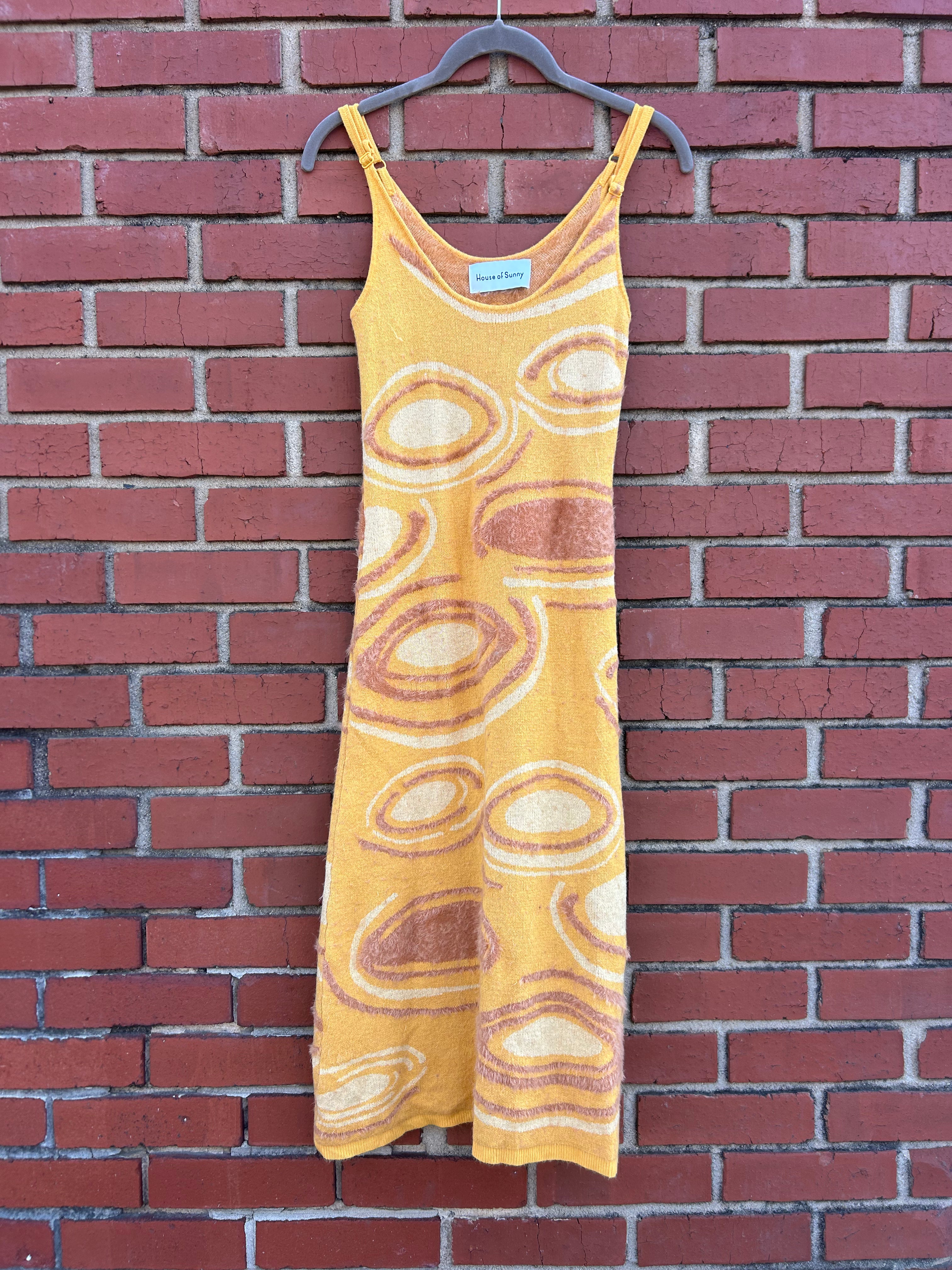yellow house of sunny long knit dress, m