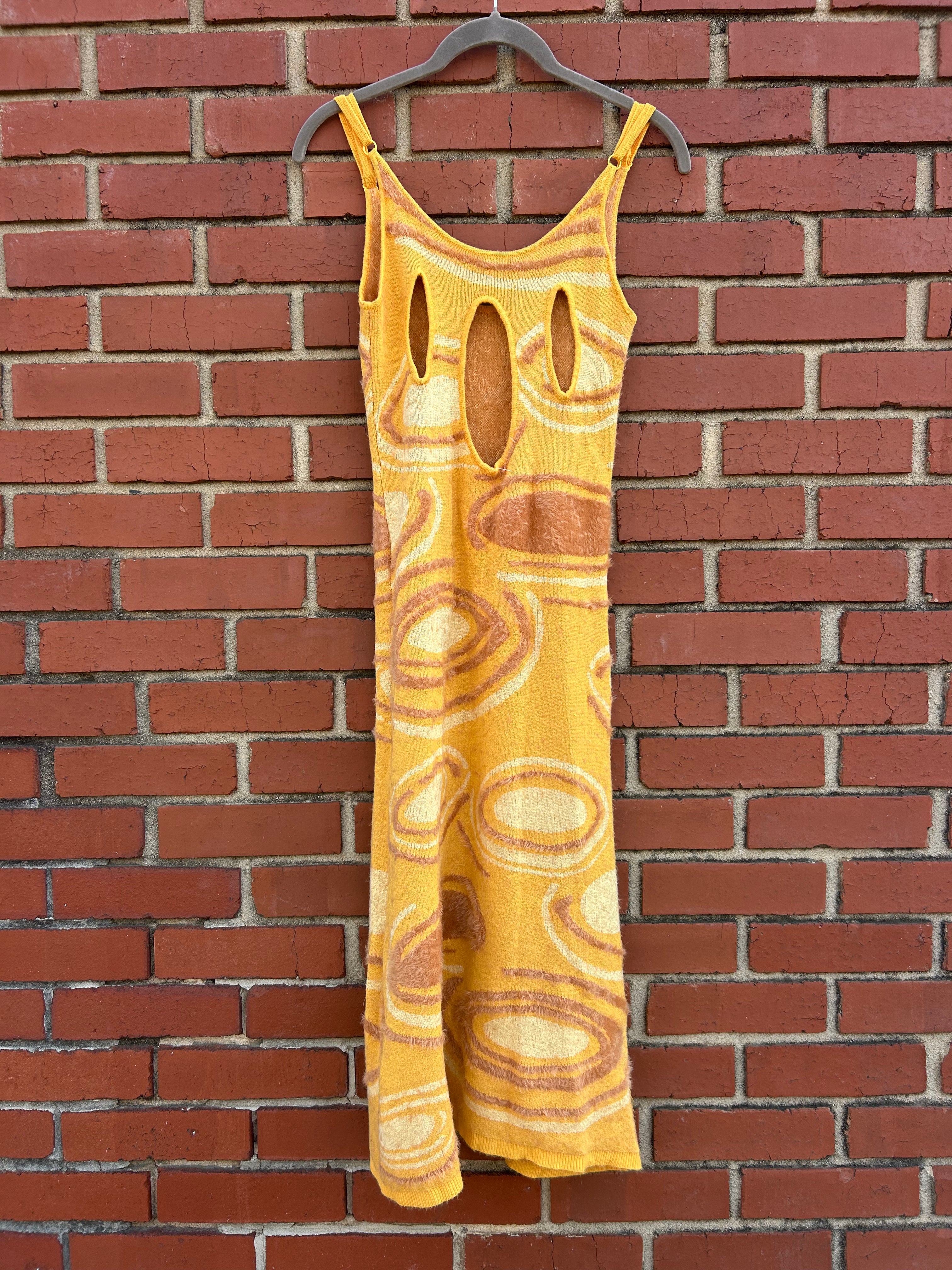 yellow house of sunny long knit dress, m
