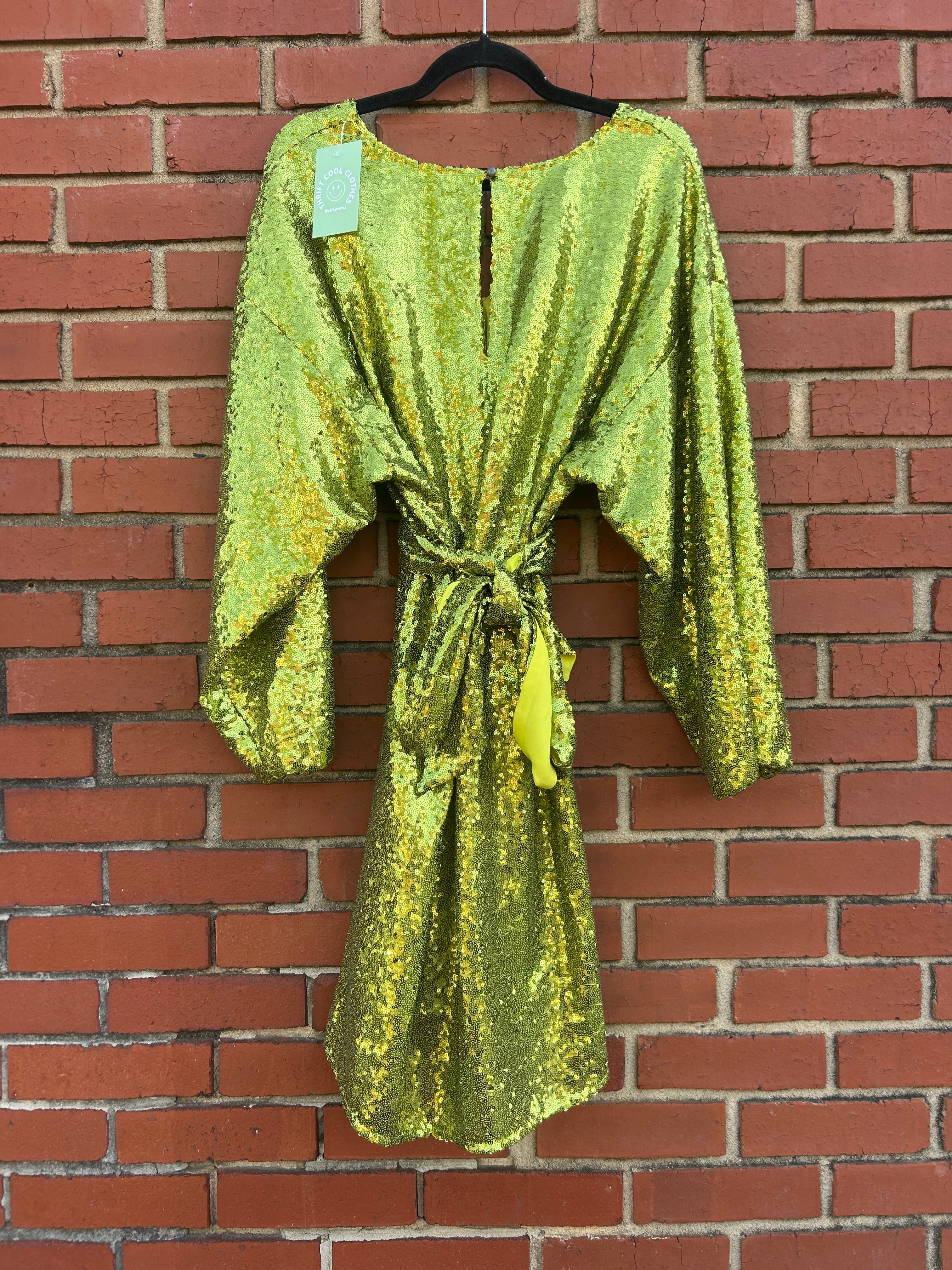 Green Anthropologie Sparkly mini dress, L