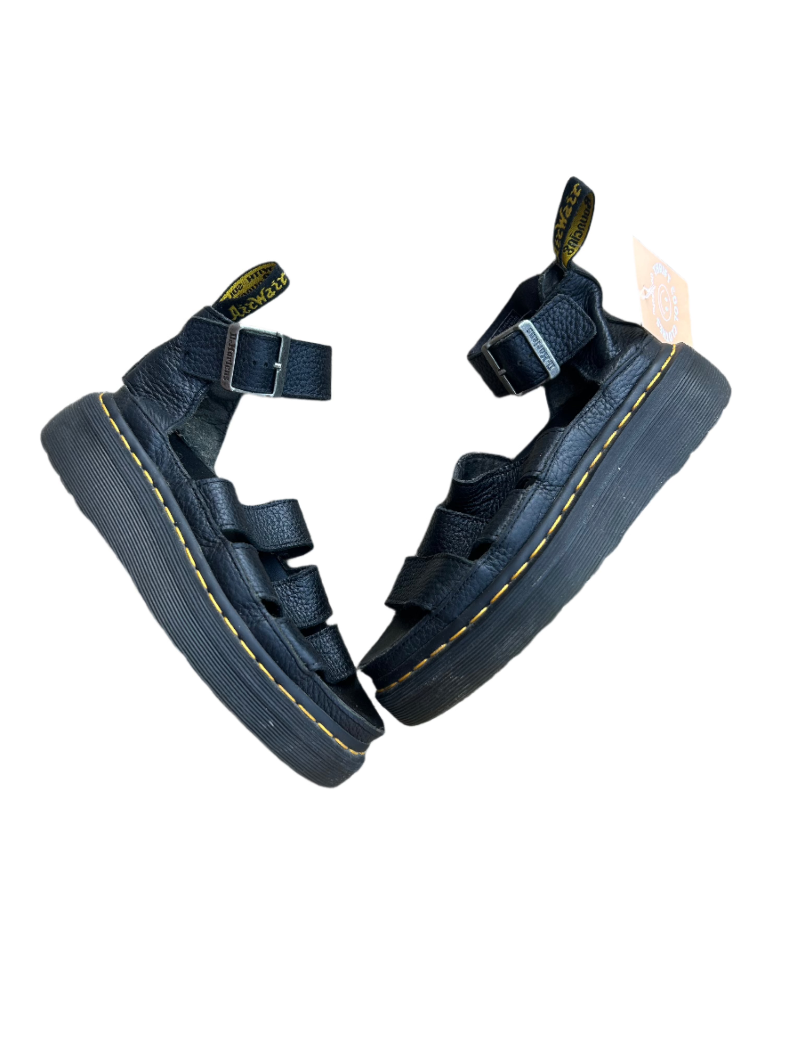 black doc martens platform sandals, 5 women’s
