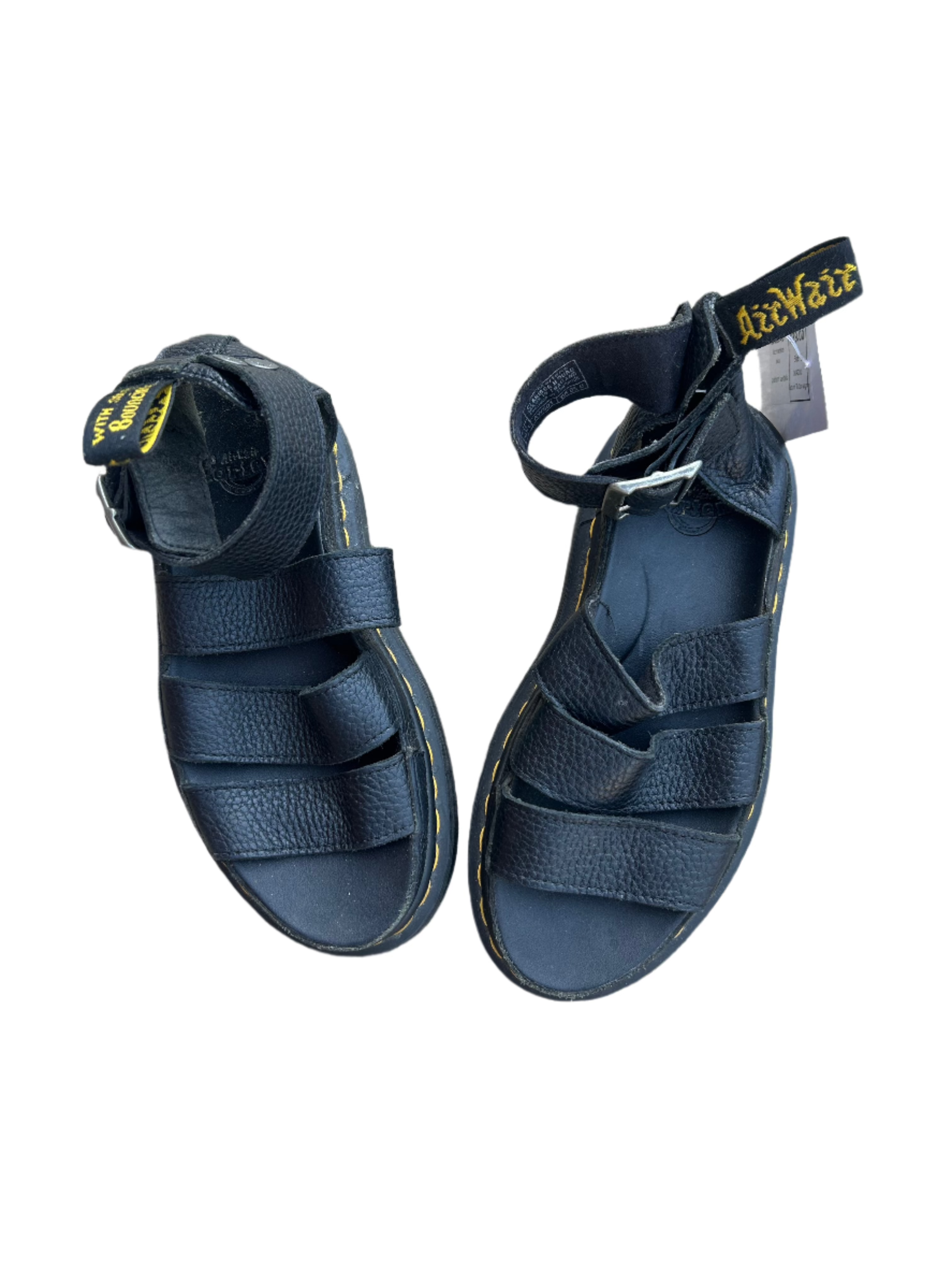 black doc martens platform sandals, 5 women’s