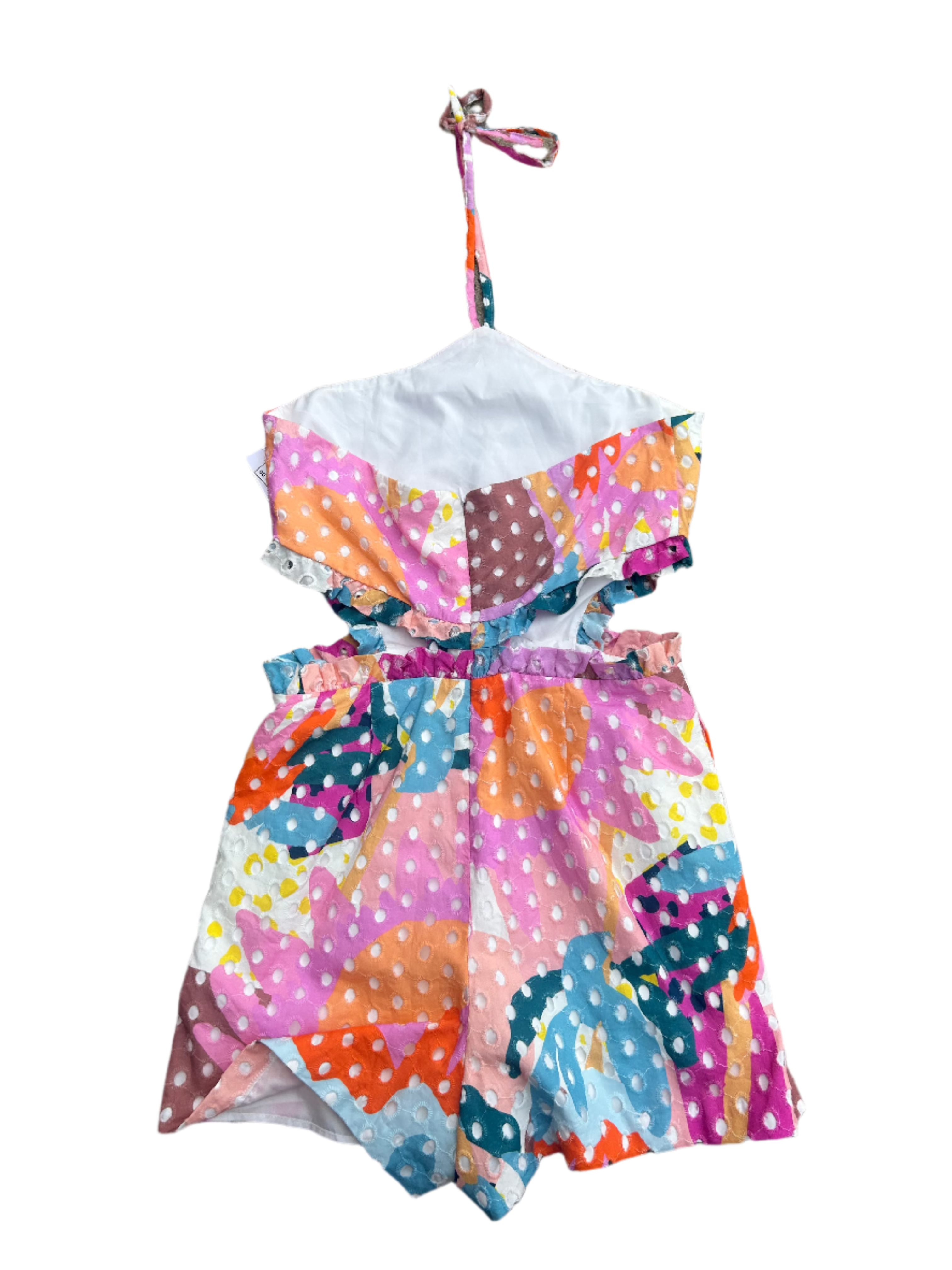 pink blue hutch eyelet floral romper, 10