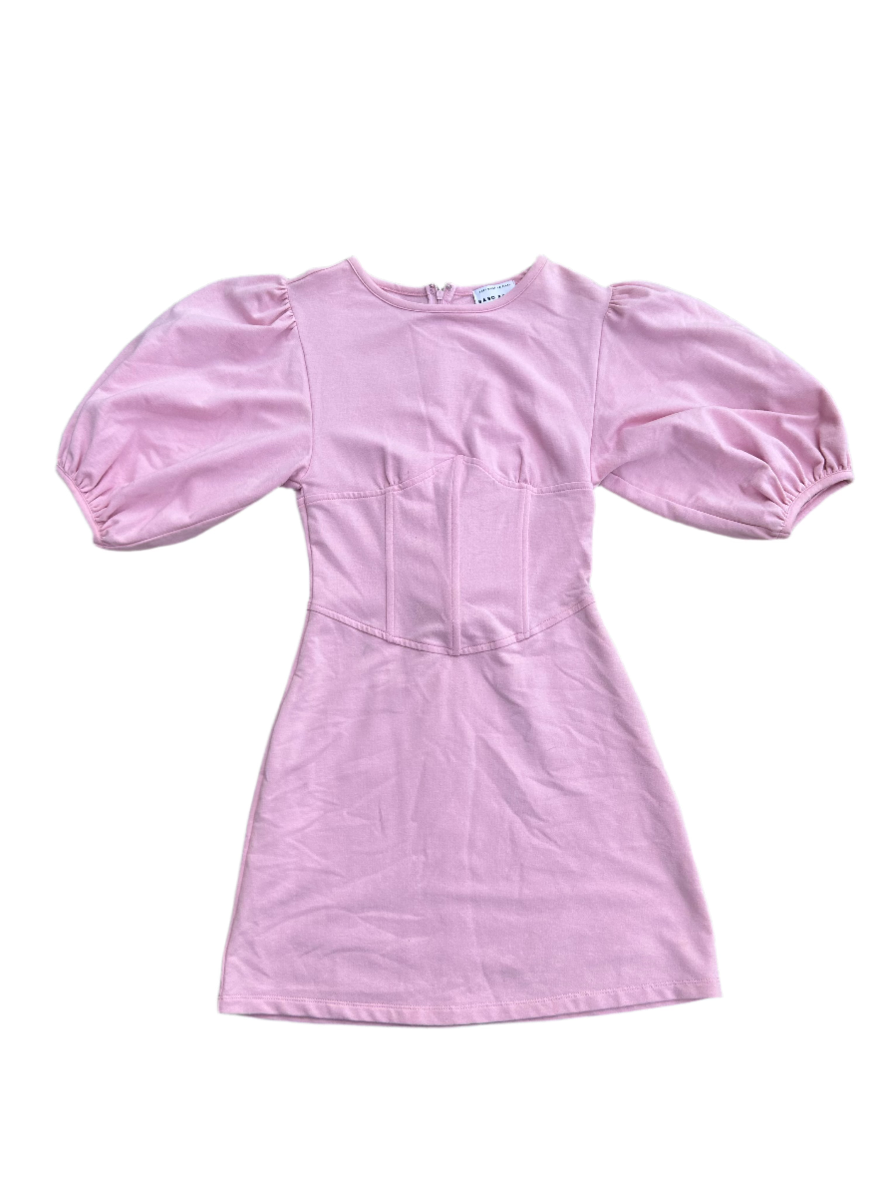 pink sabo skirt sweatshirt structured mini dress, xs