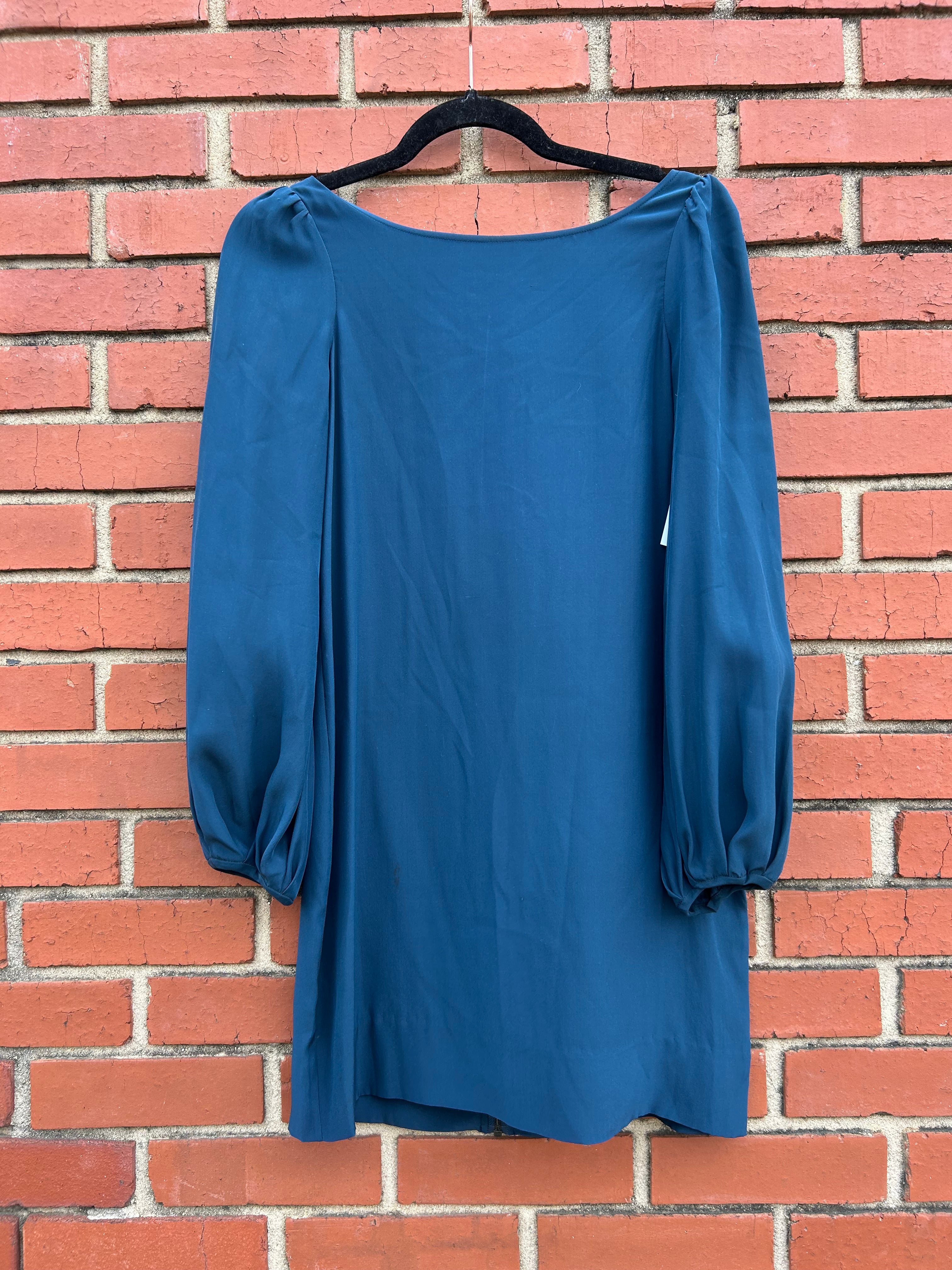 blue Elizabeth & James silky backless ls mini dress, 2