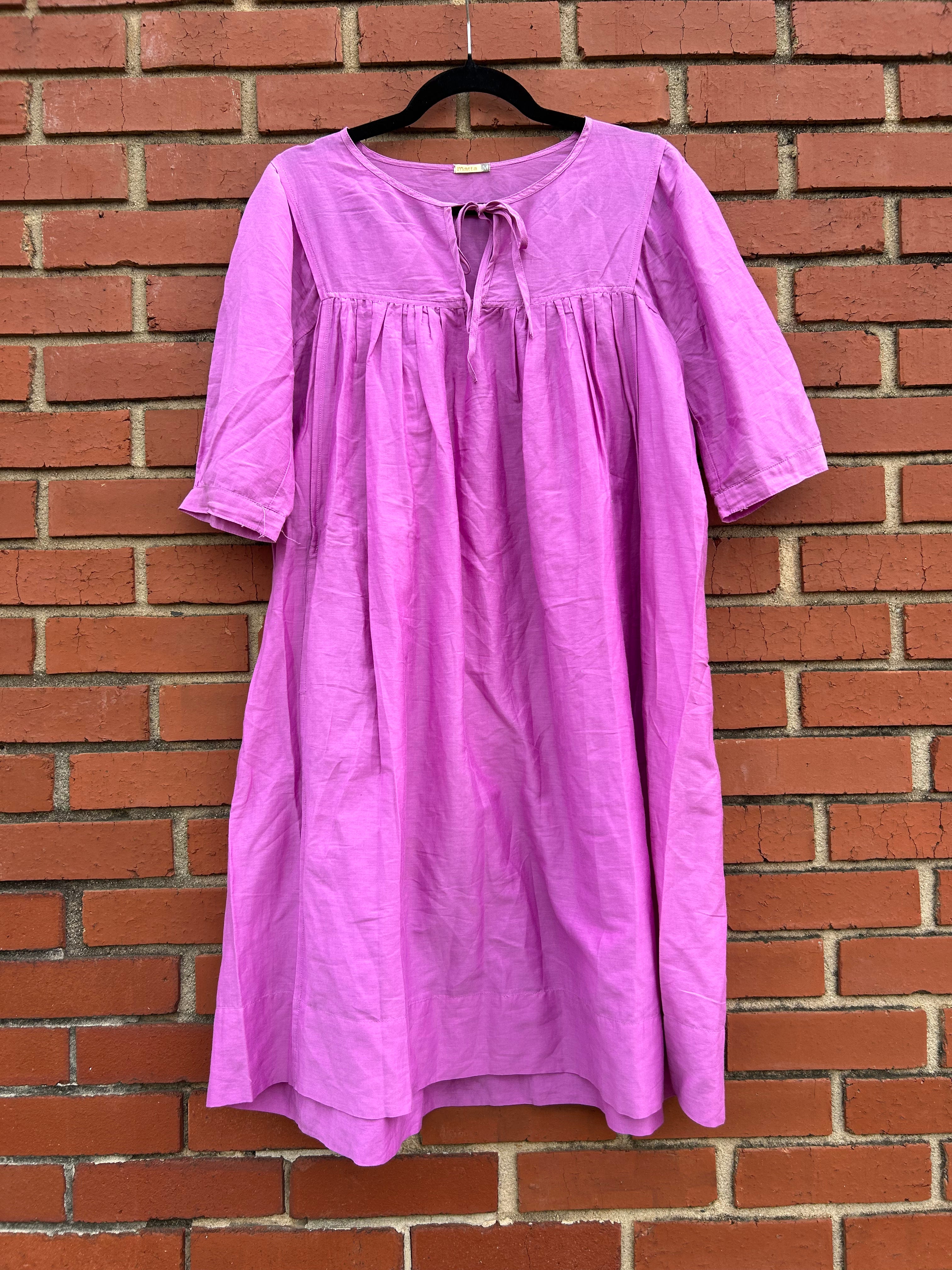 purple matta lightweight midi dress, m