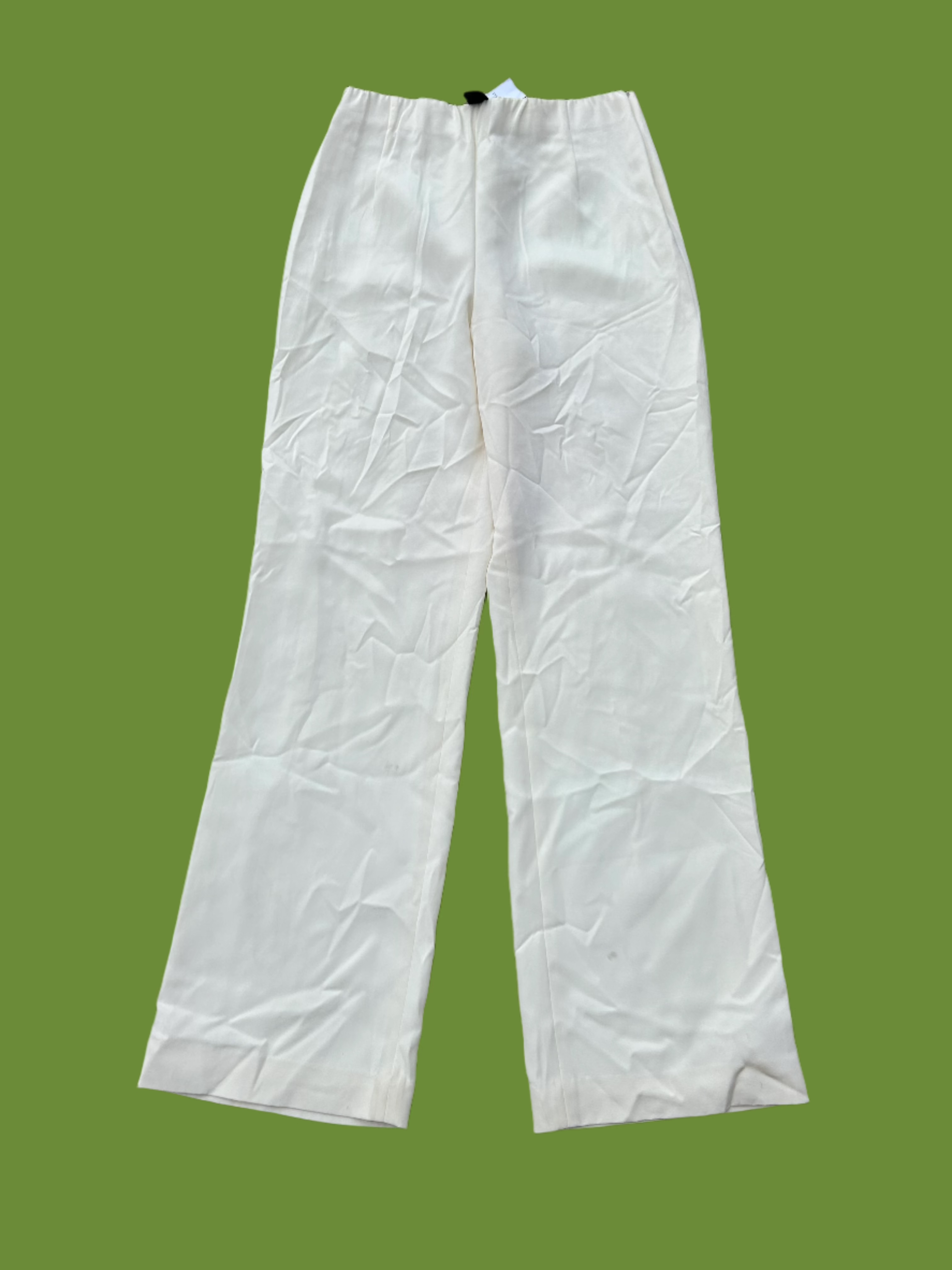 cream lafayette silk pants, 6
