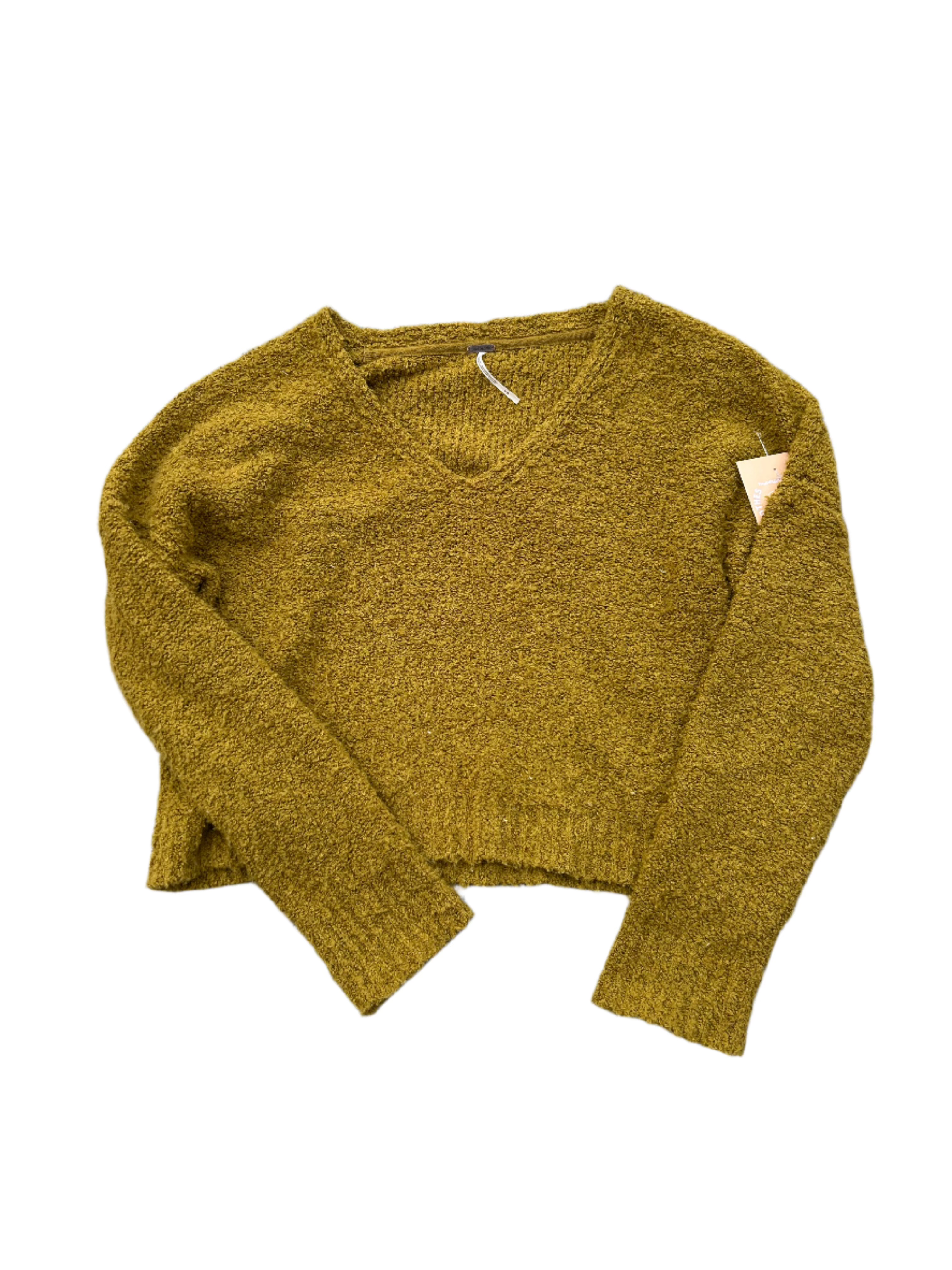 chartreuse free people womens sweater, s