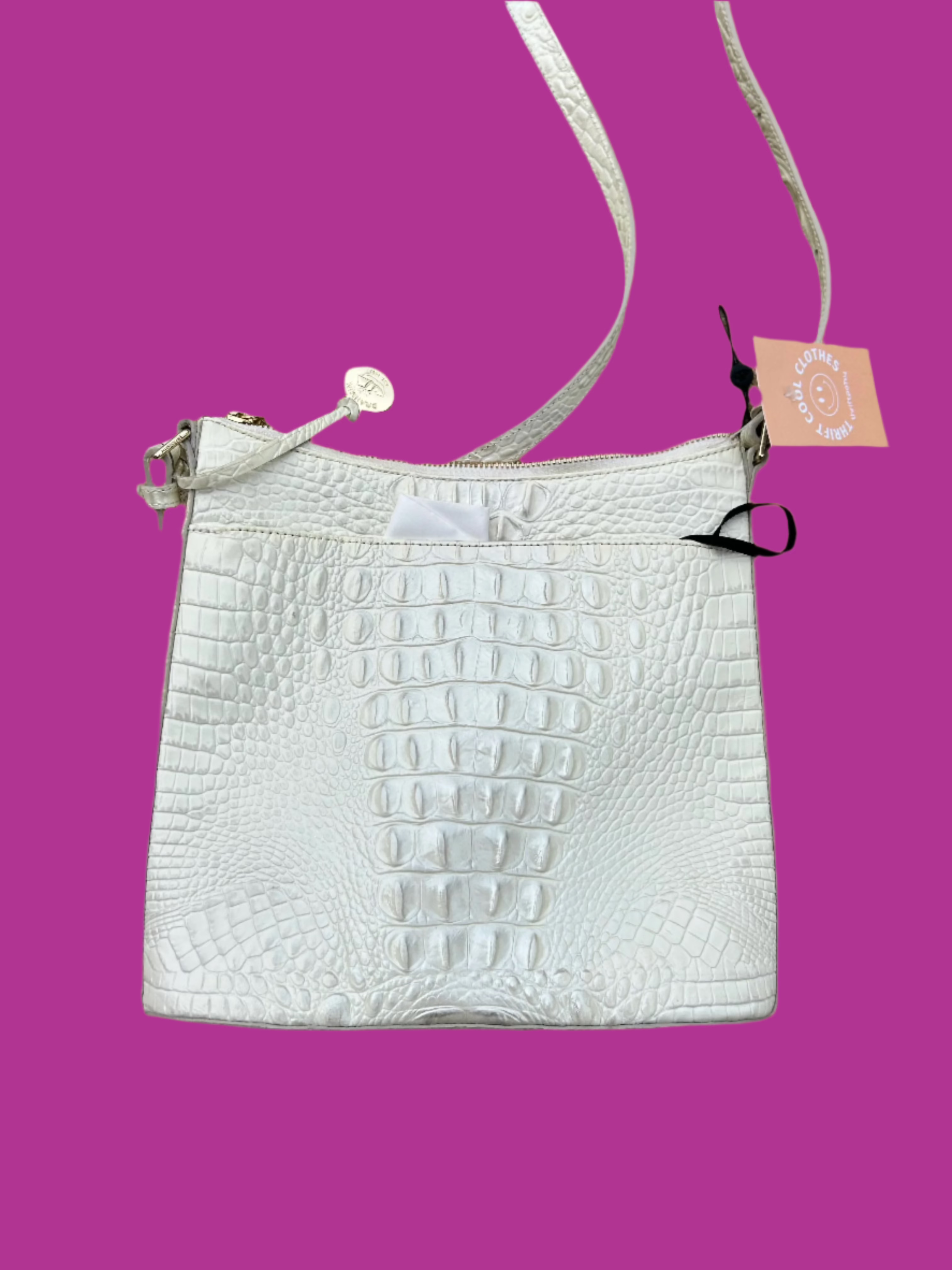 white brahmin croc purse
