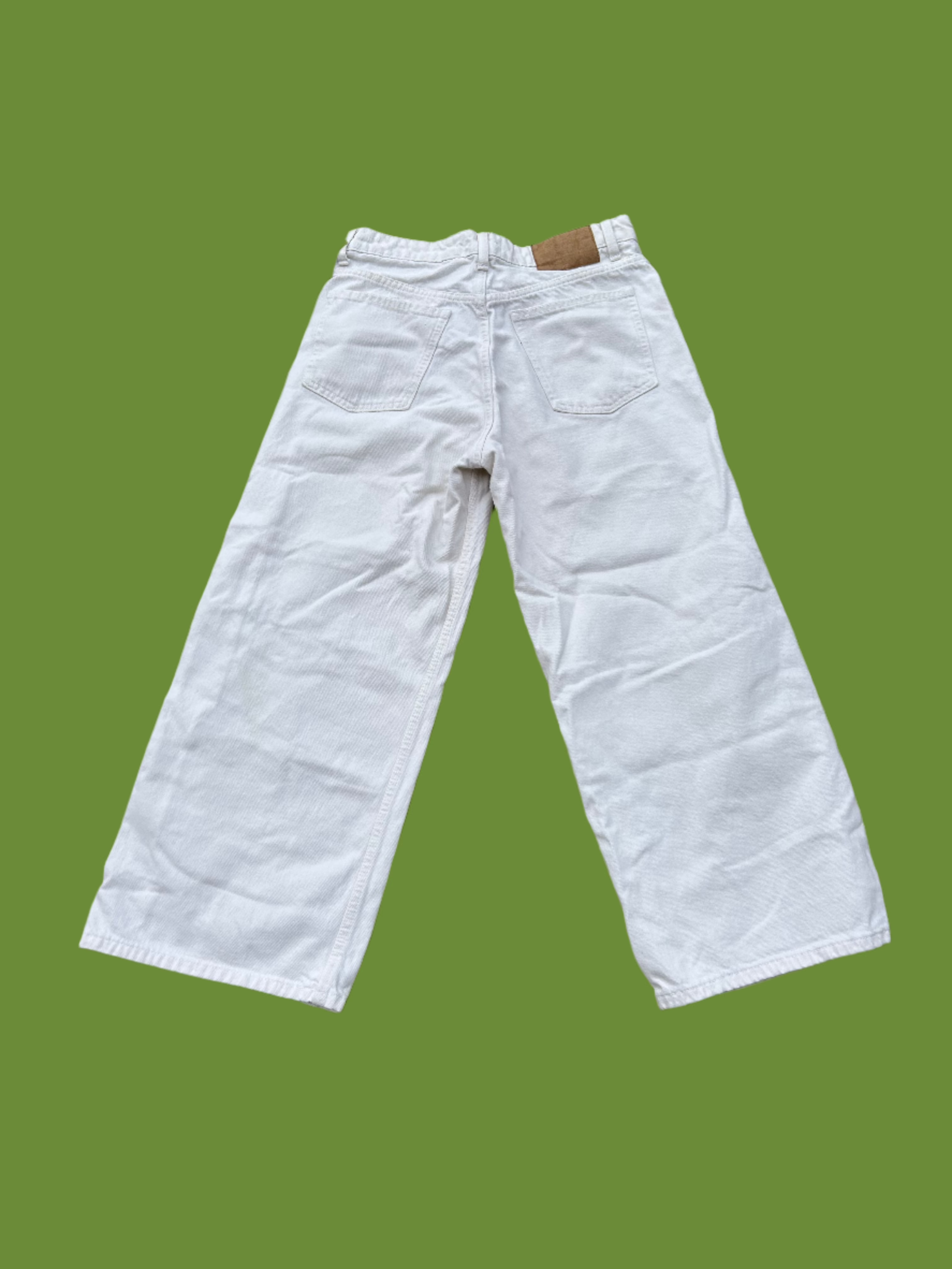 White Zara Wide leg pants, 8