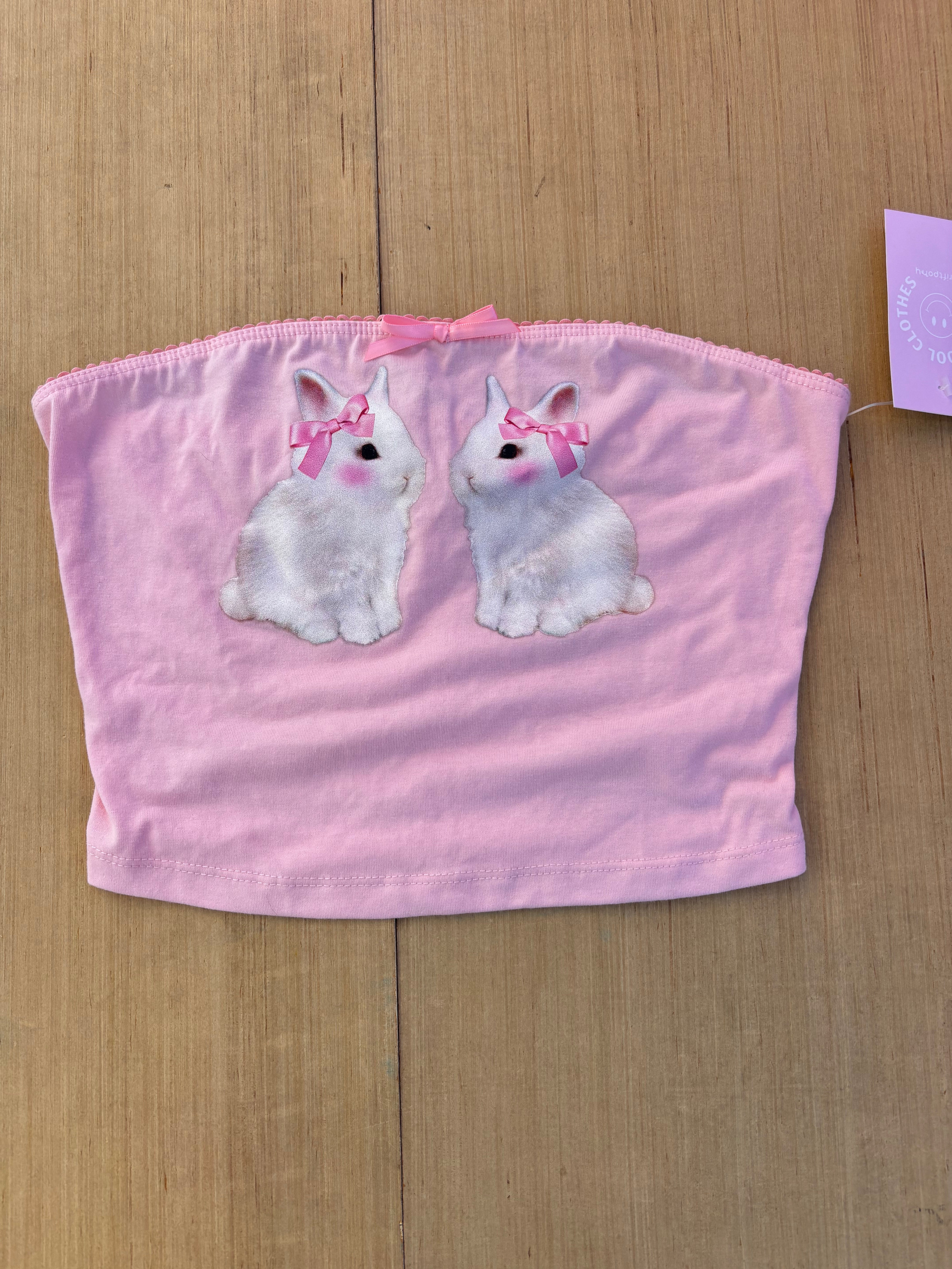 Pink Sweet bunny tube top, S