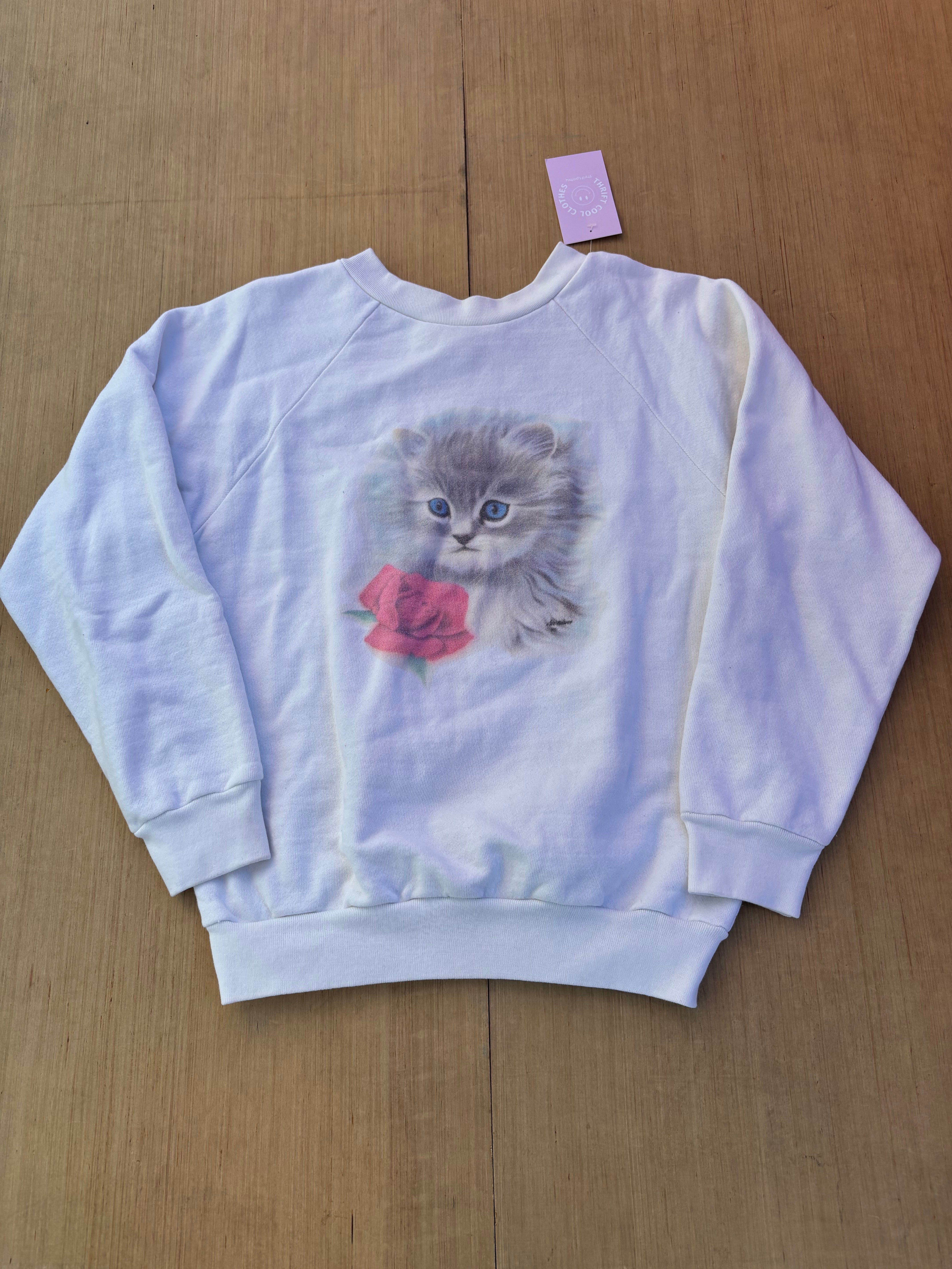 white vtg kitty crew, s