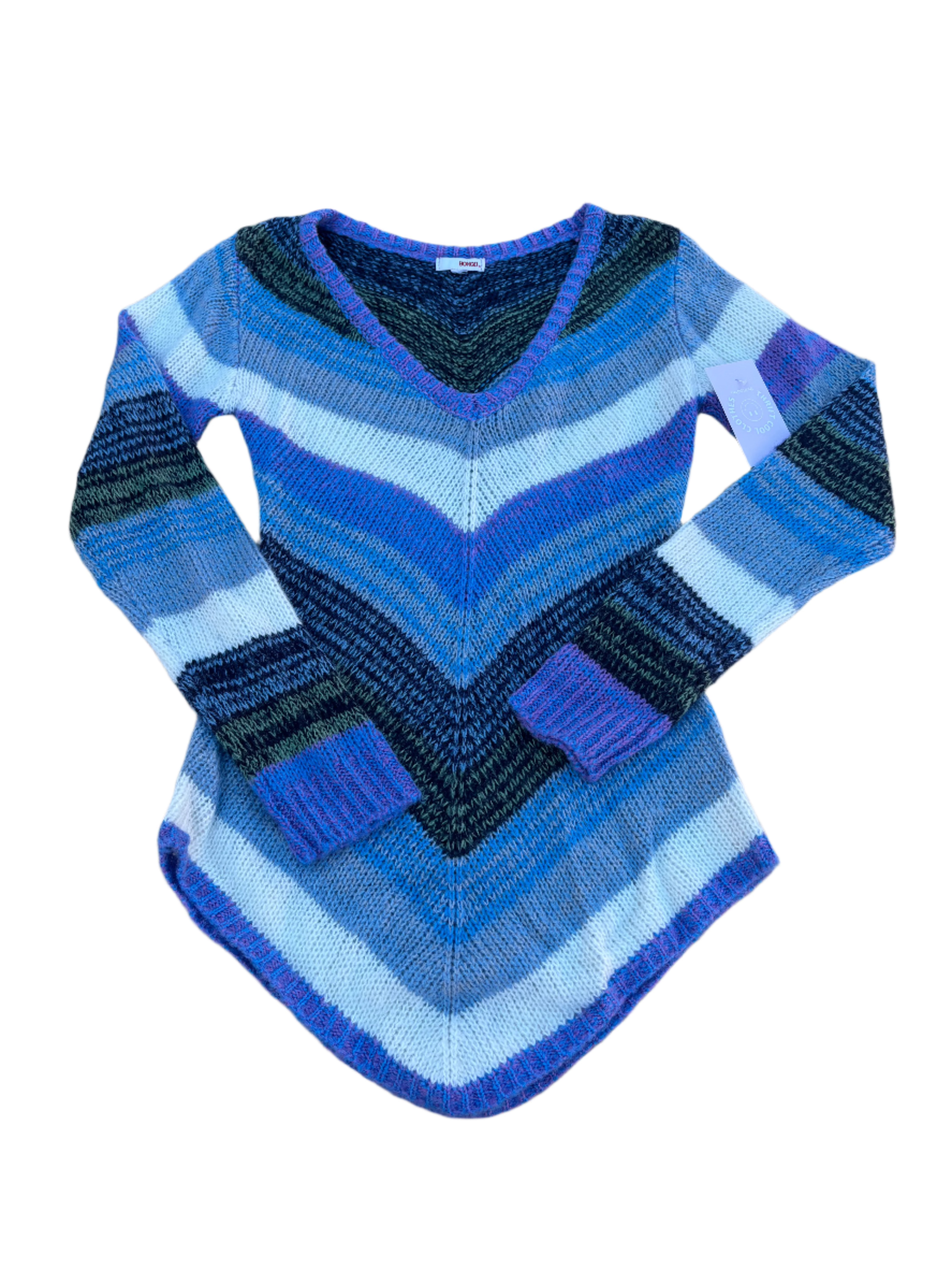 blue bongo v neck sweater, s