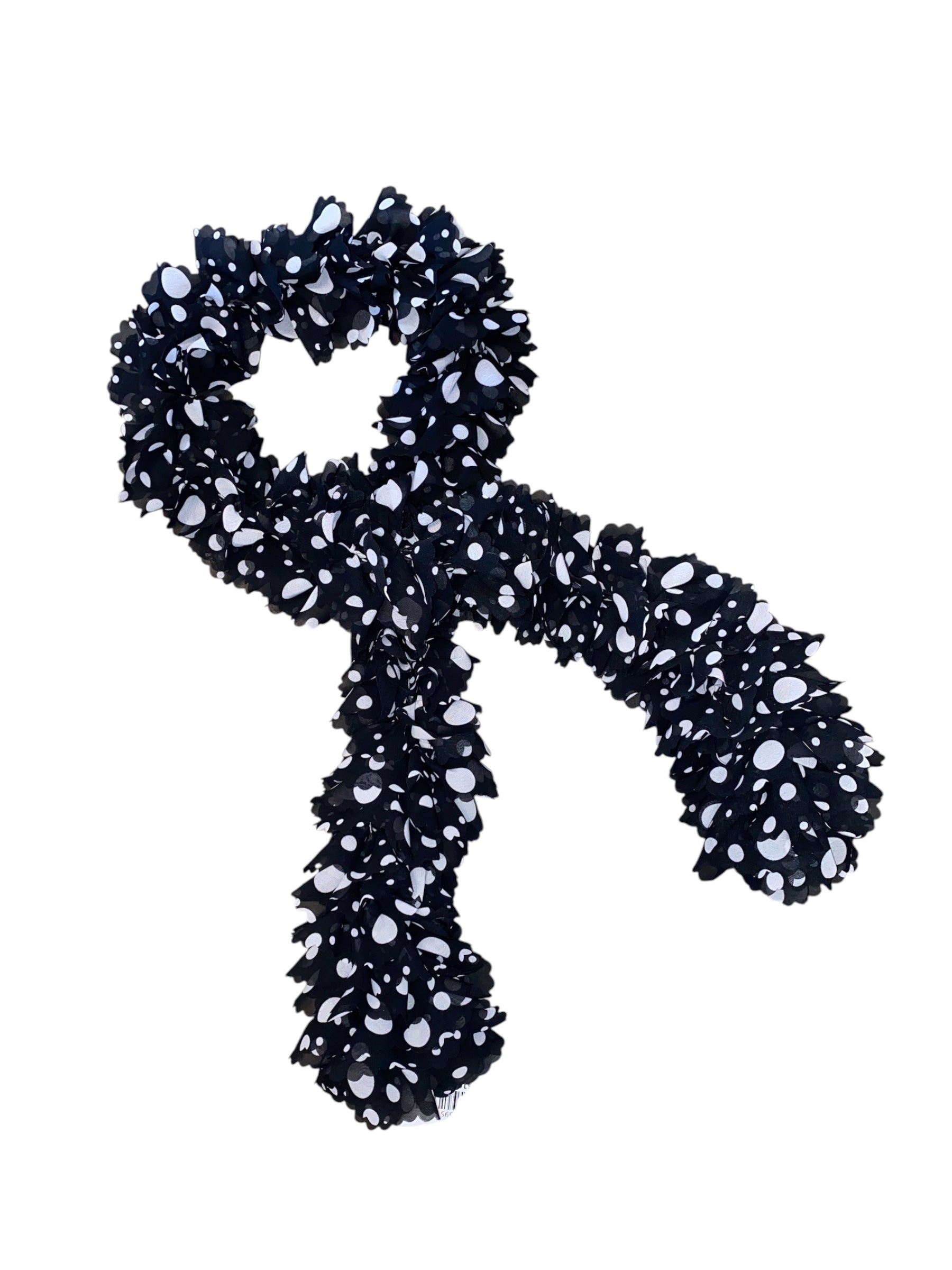 black Polka dot fabric scarf