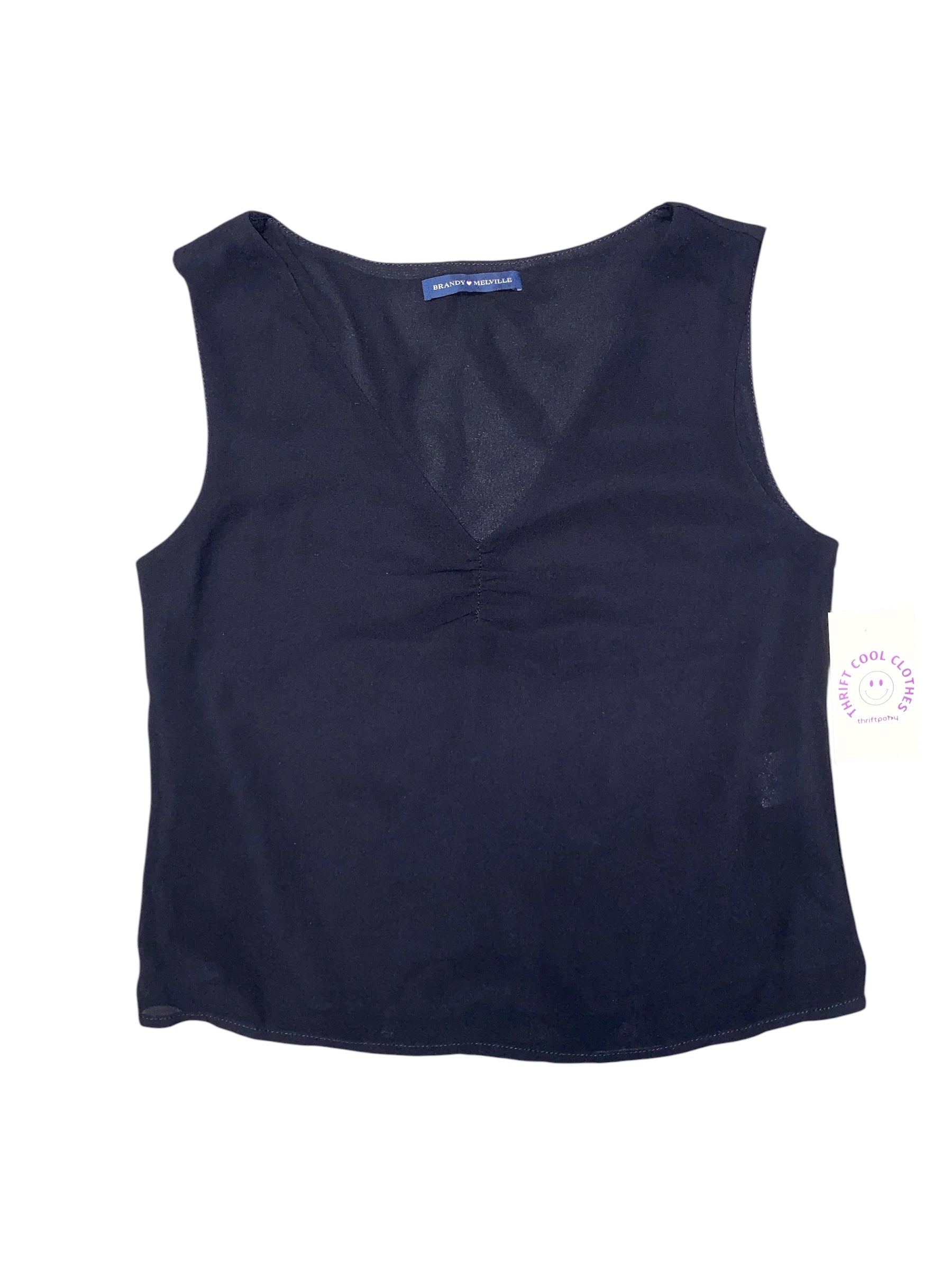 black brandy melville semi sheer tank top, S