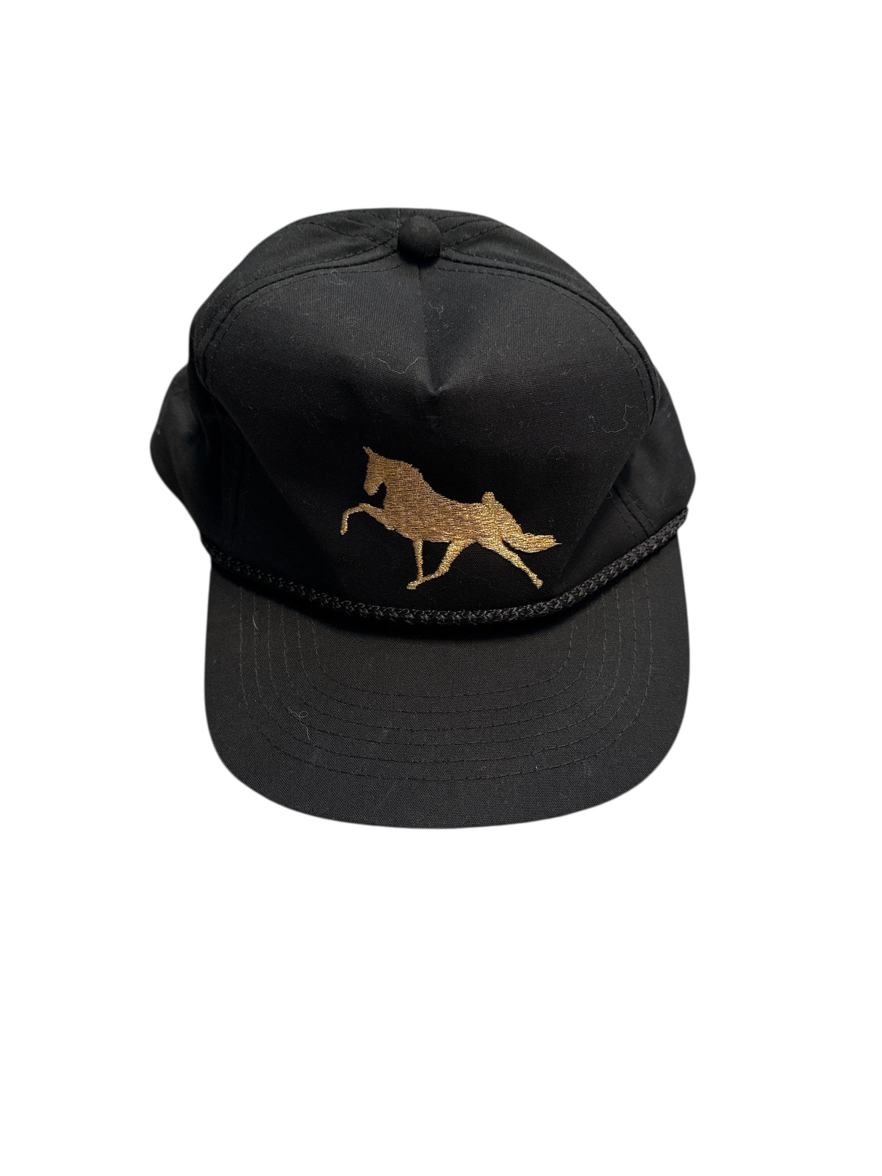black gold horse cap