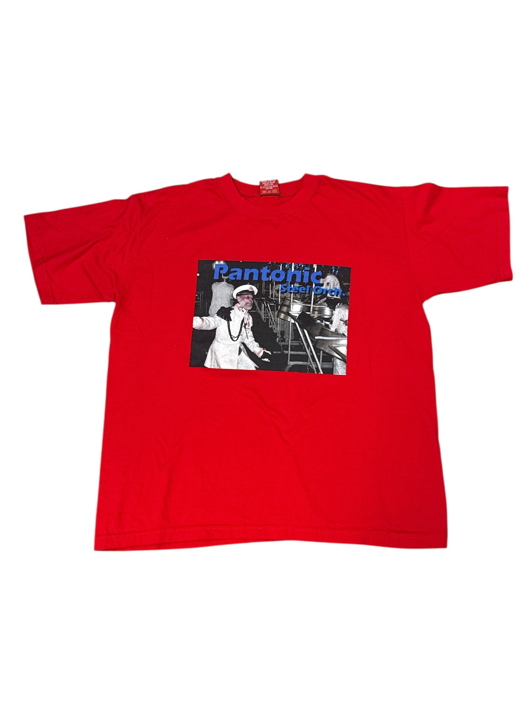 red super pantonic steel orch tee, xl