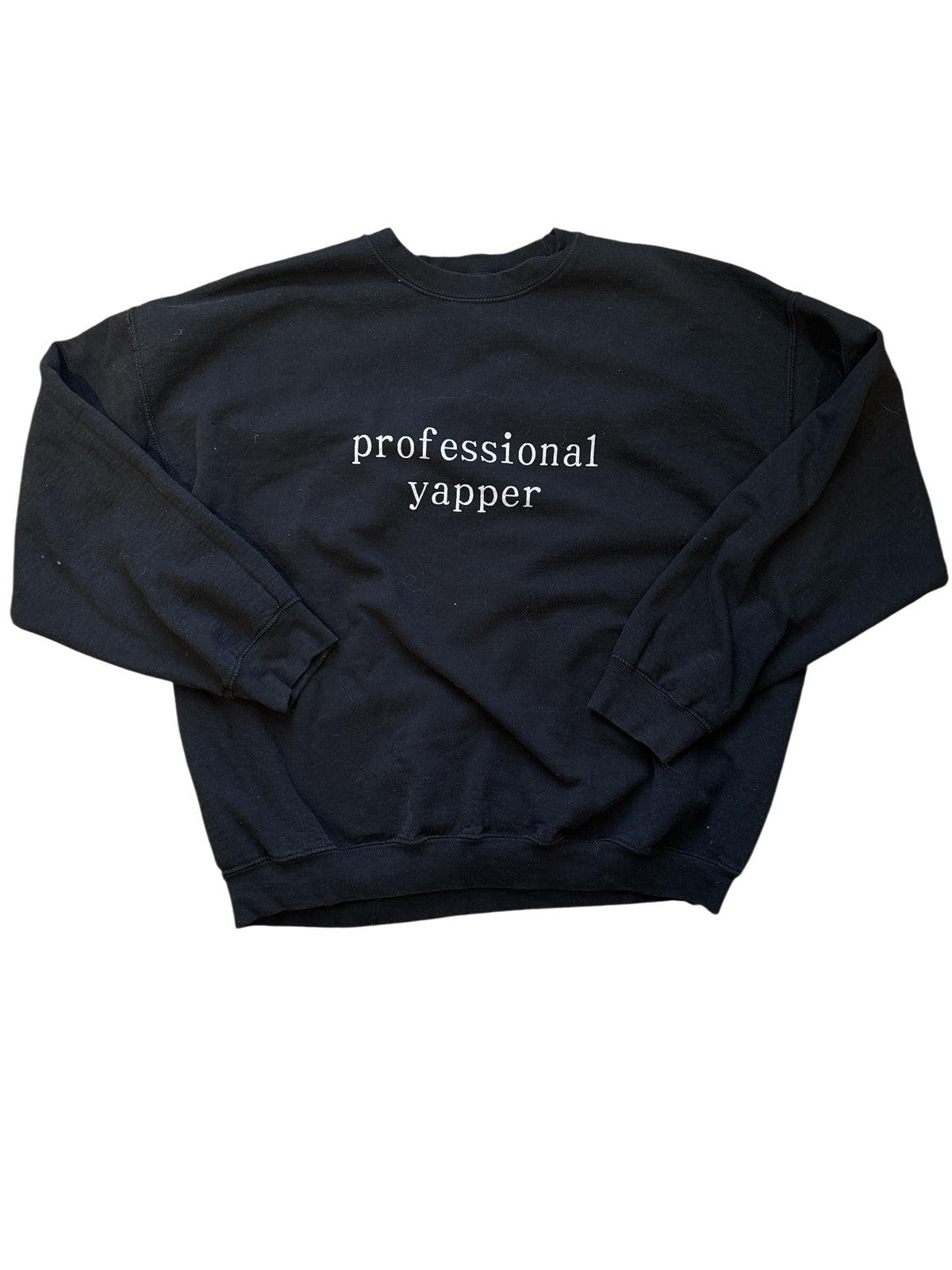 black gildan yapper crewneck sweatshirt, 2x