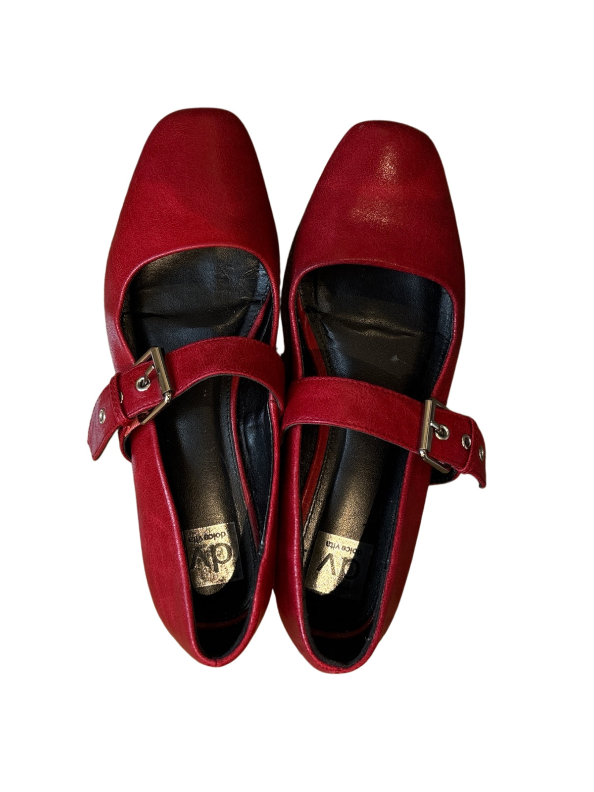 red dolce vita ballet mary janes, 8.5