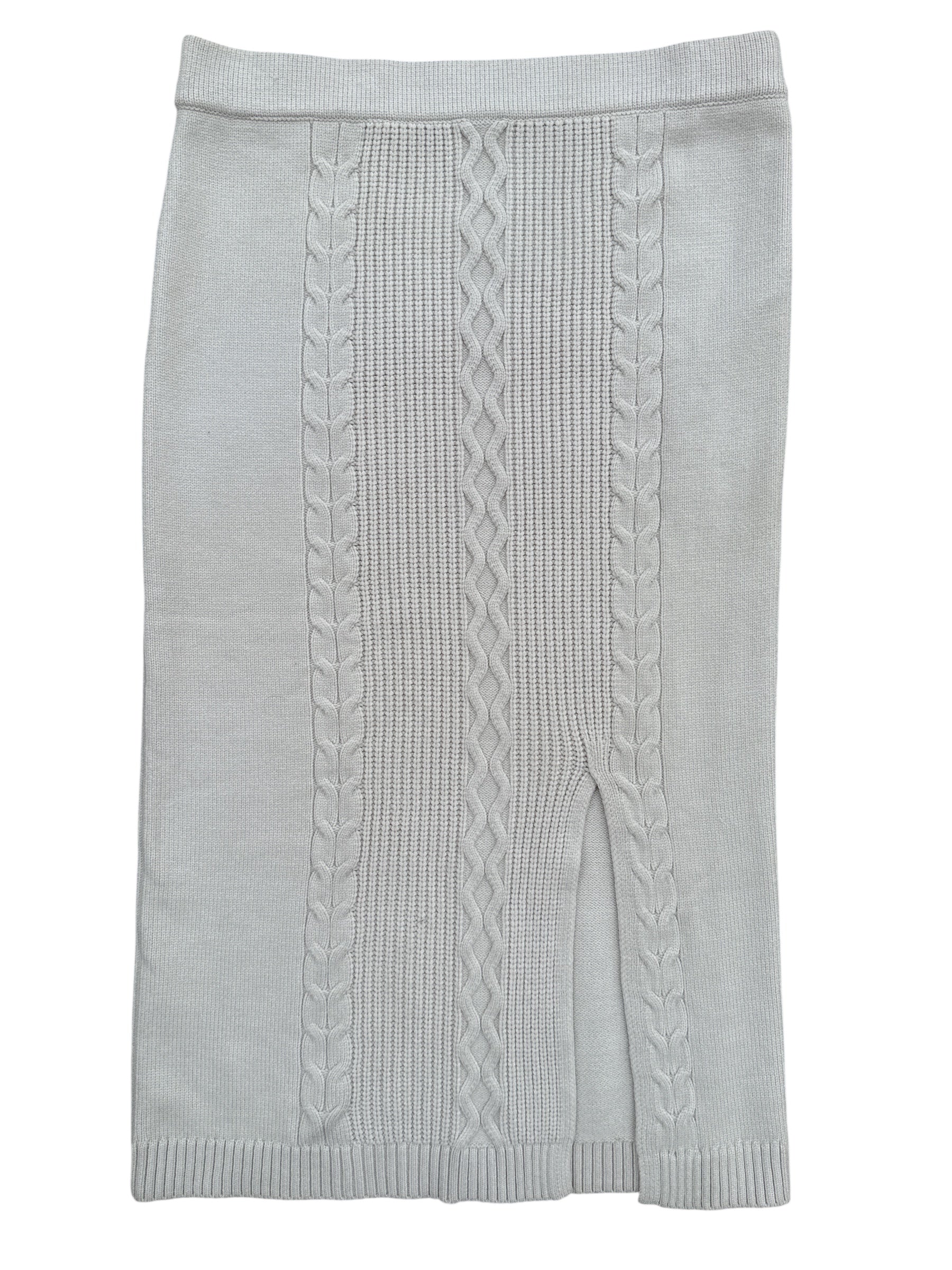 cream calvin klen sweater midi skirt, L