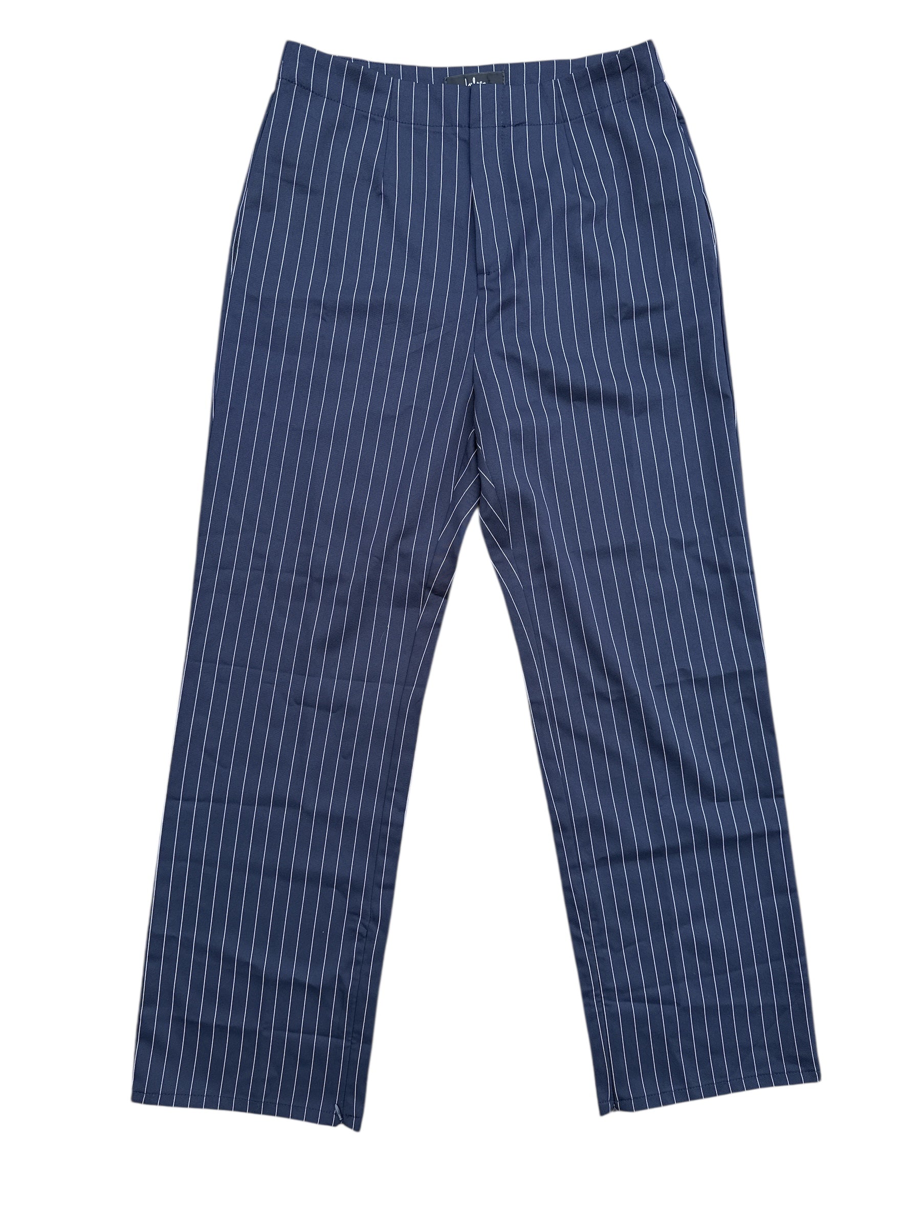 navy lulu wide leg trousers, med