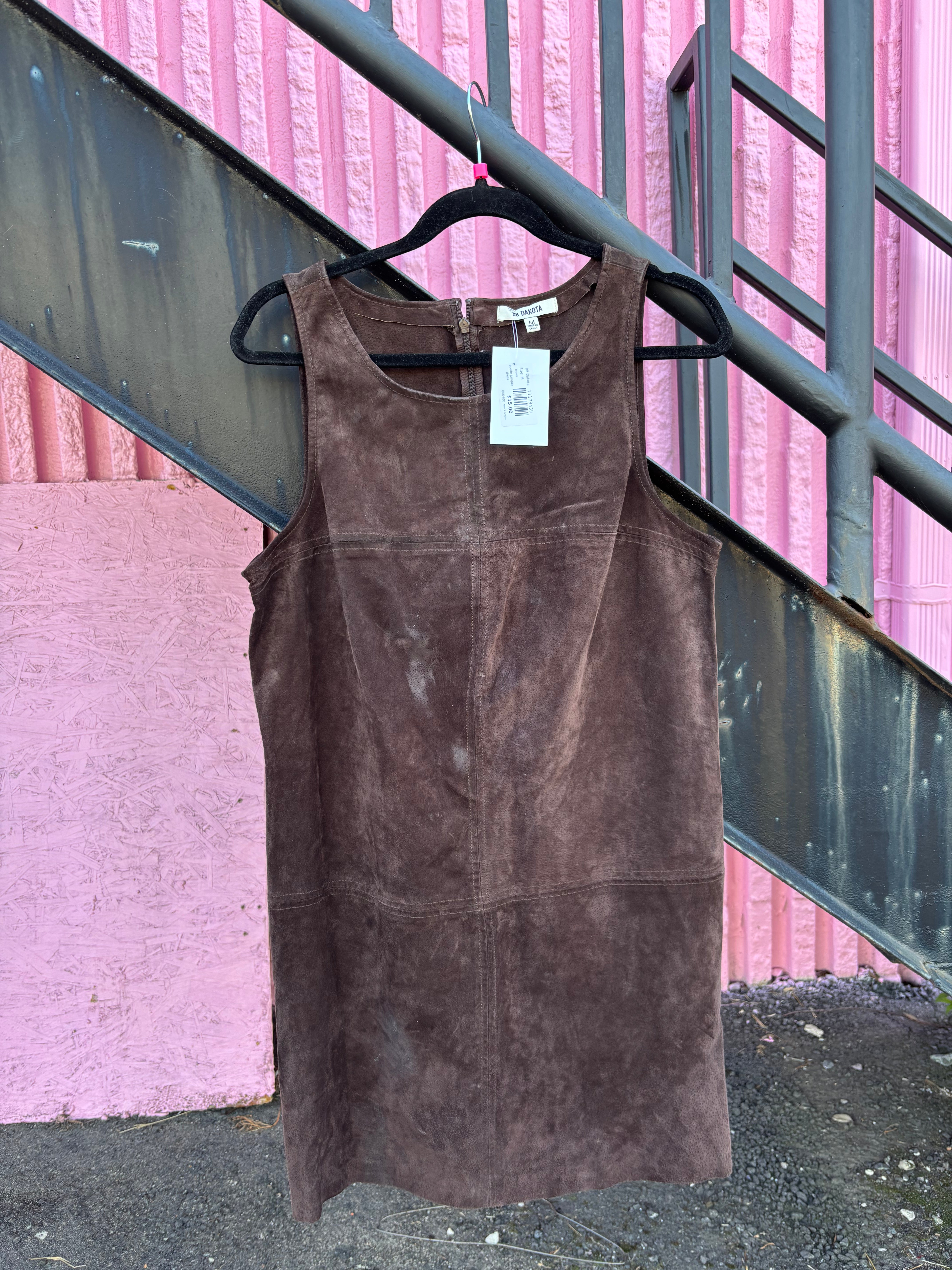 brown BB Dakota suede jumper dress, M