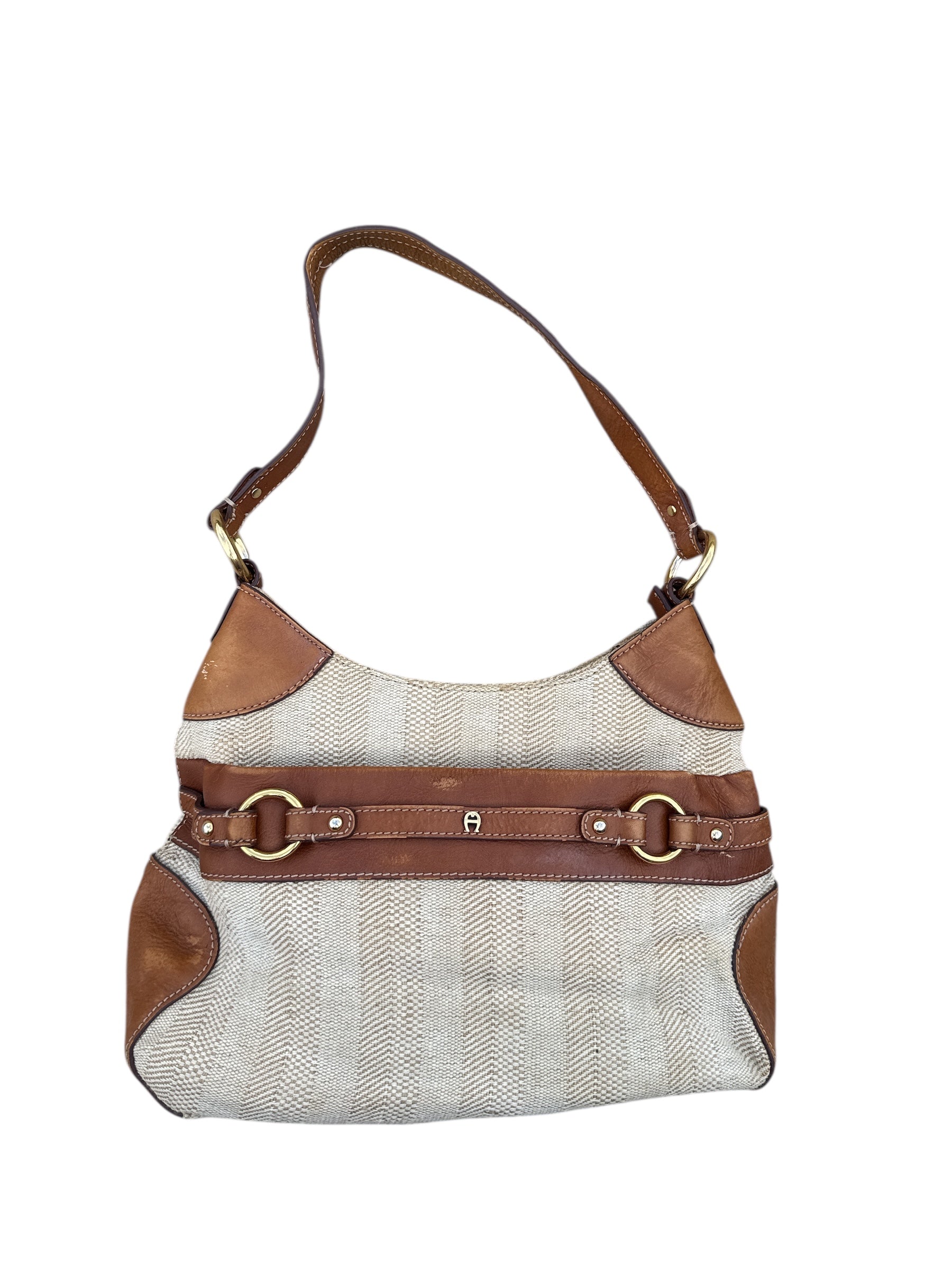 tan cream etienne aigner canvas purse
