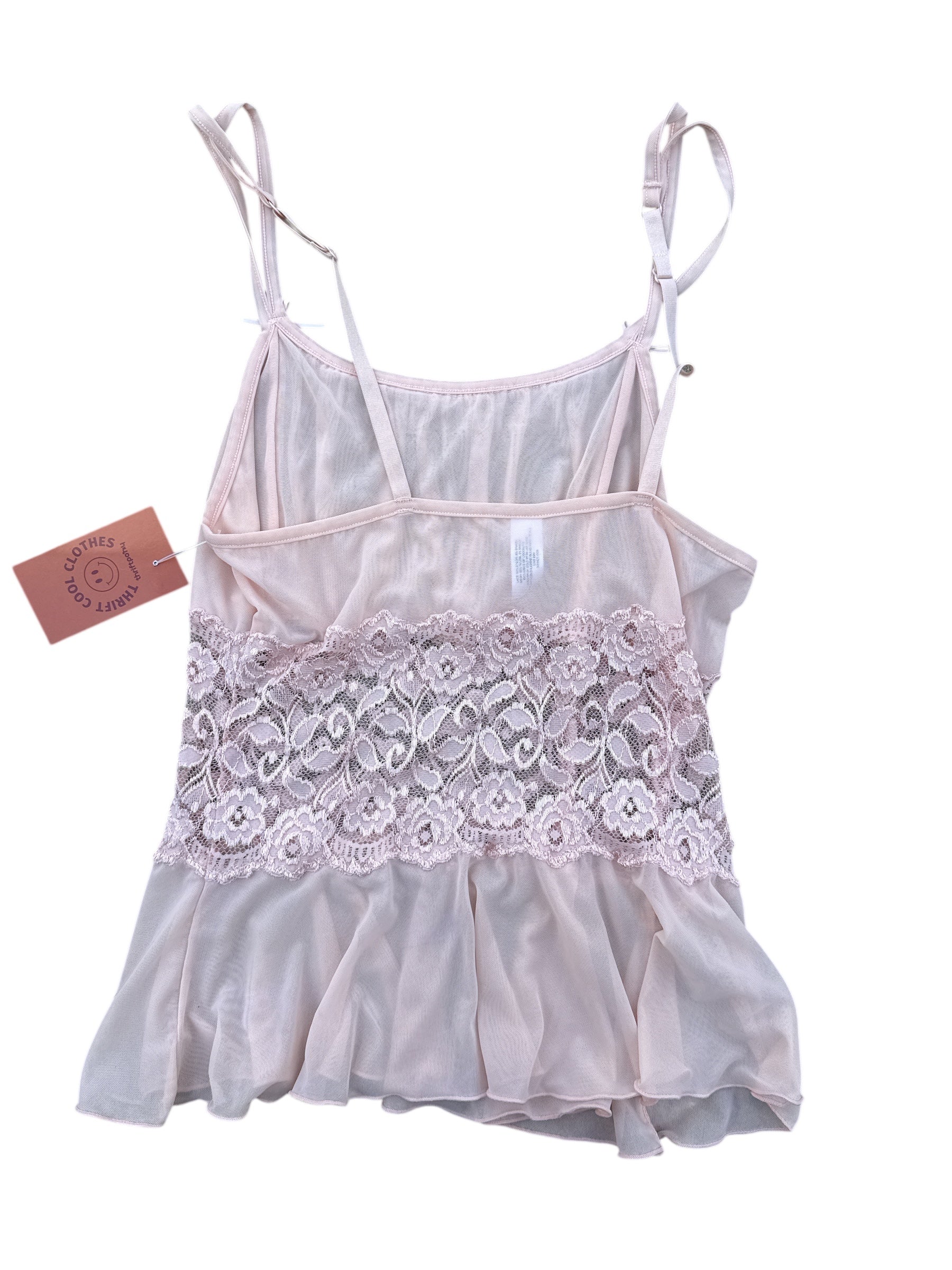 pink cabernet lacey tank top, L