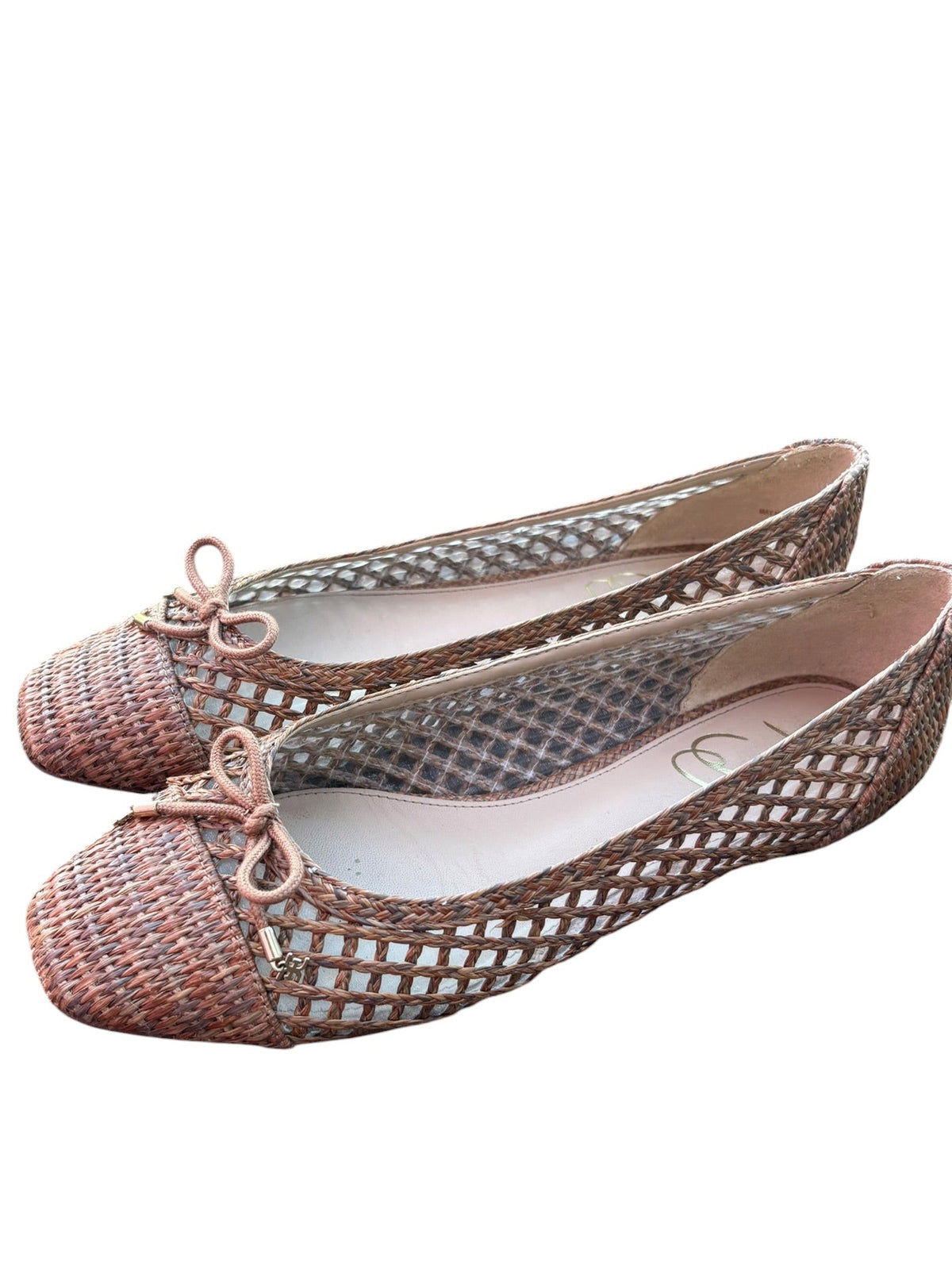 tan sam edelman woven flats, 7.5