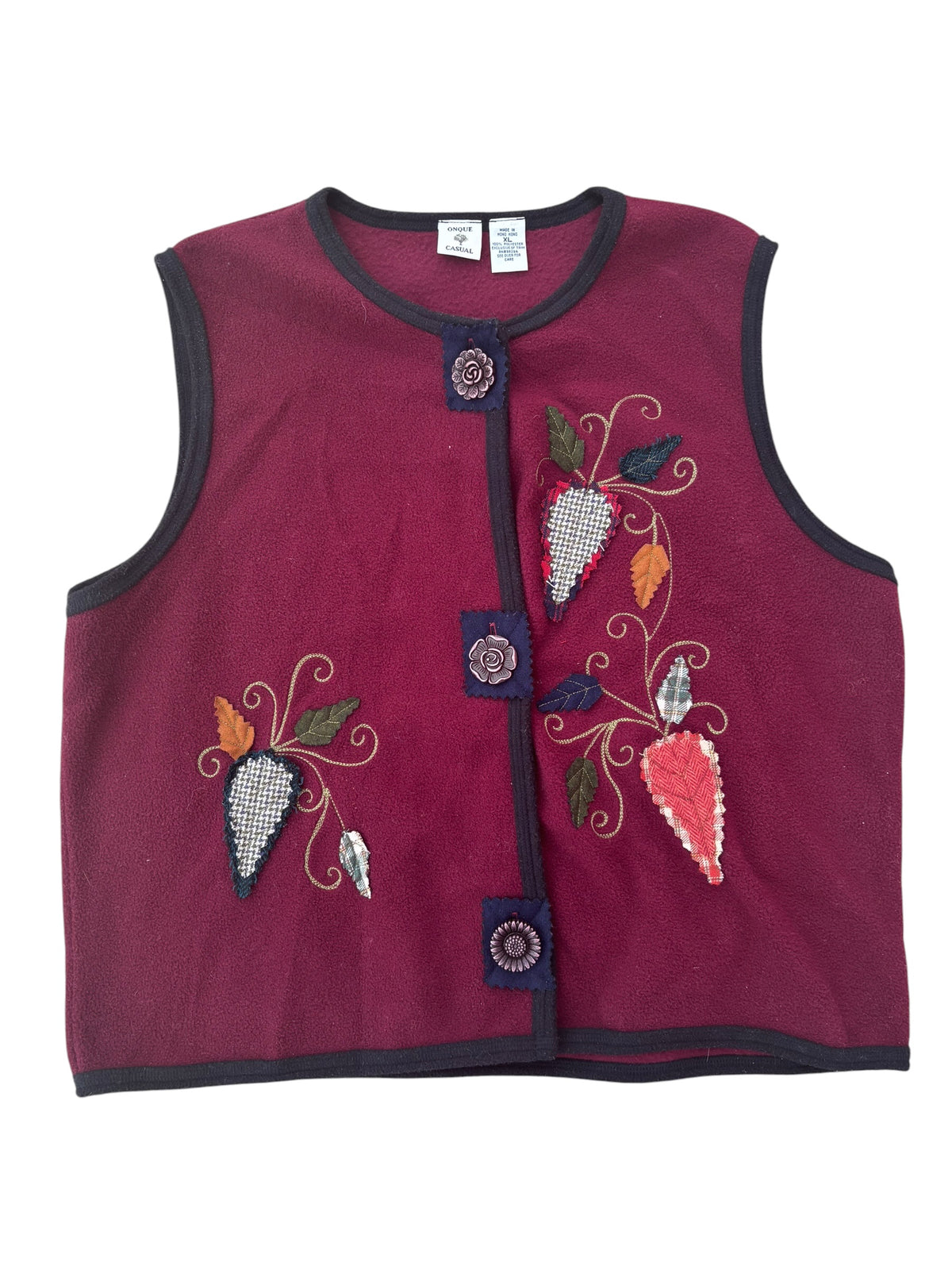 maroon fall multi onque casual fall cutie vest, XL