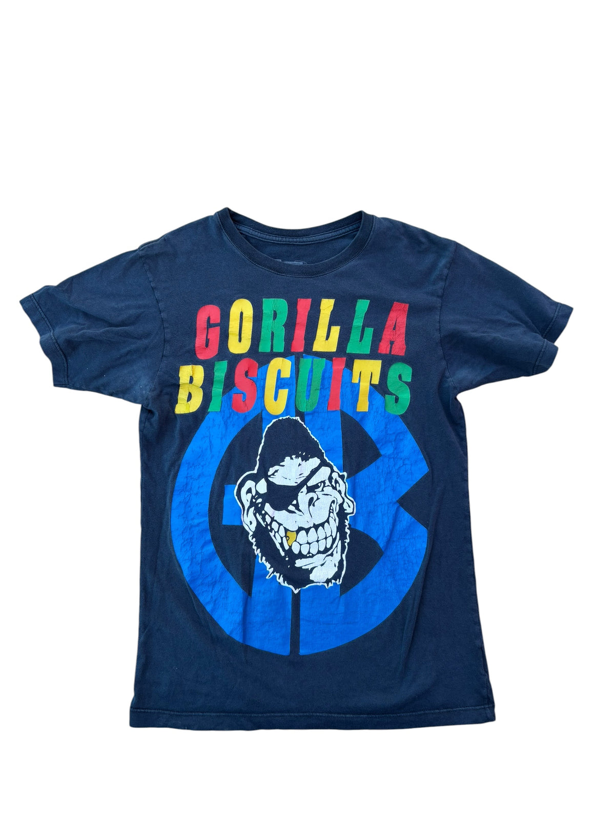 navy red yellow chlt gorilla biscuits tee, s