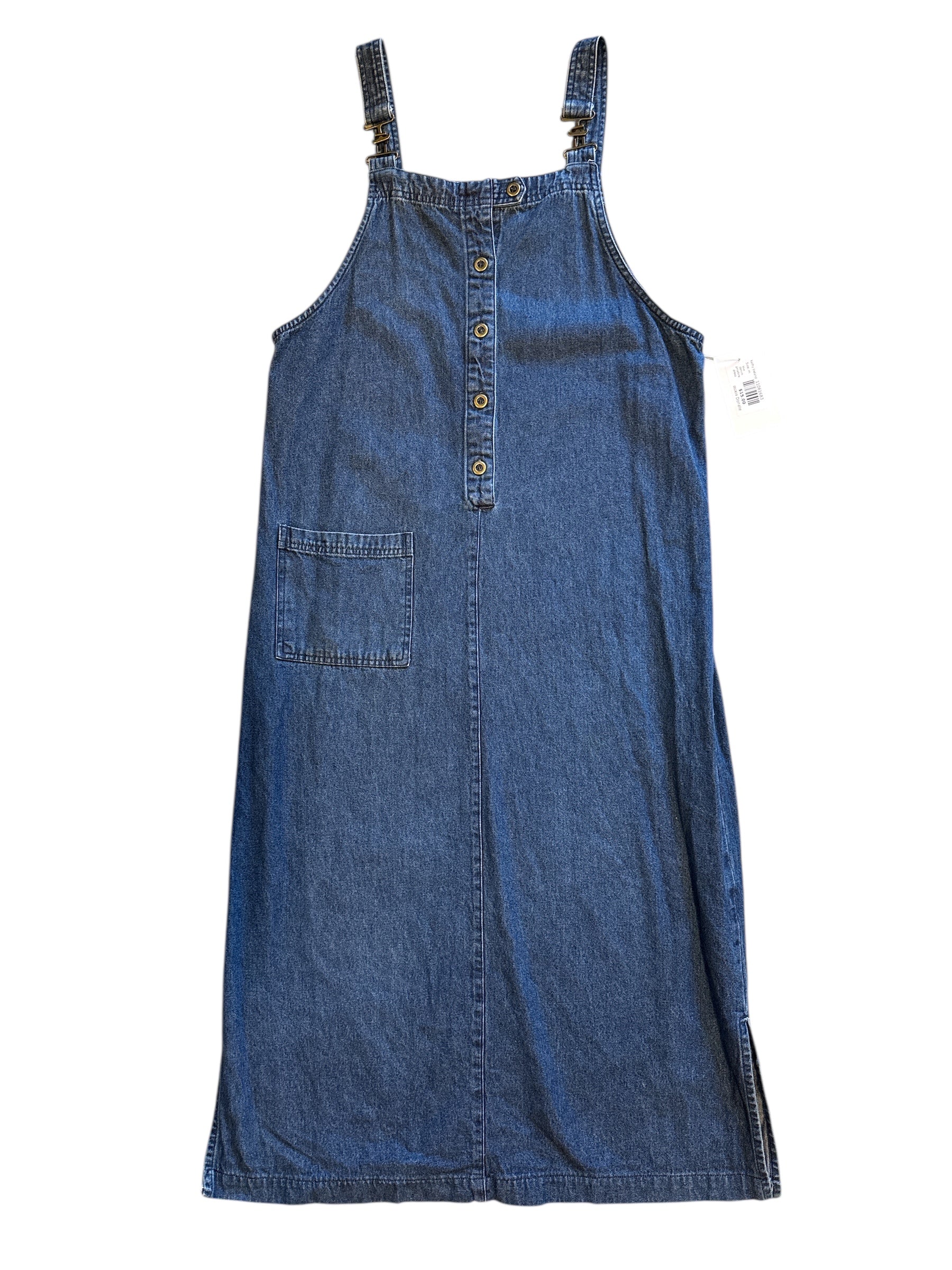 blue kathy ireland denim pinafore dress, m