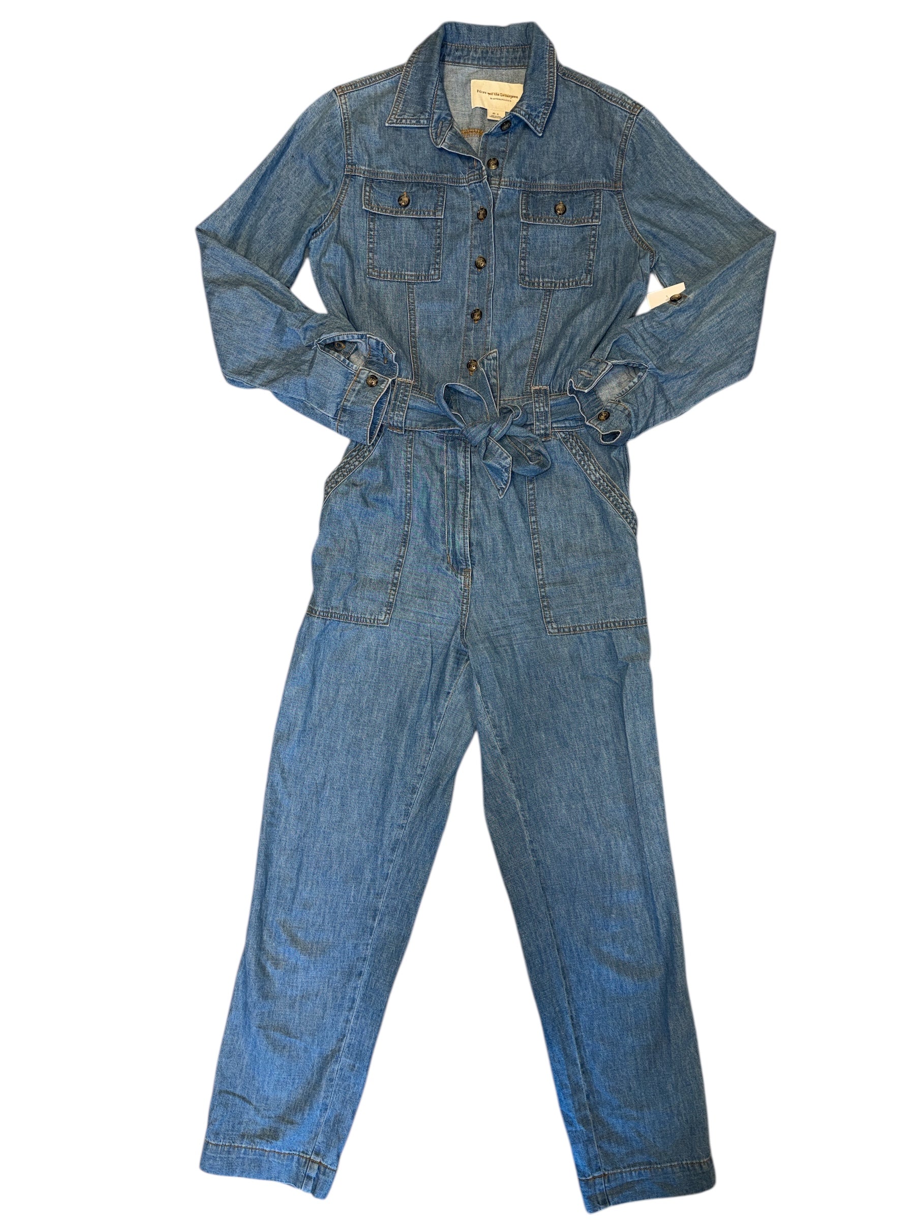 blue pilcro denim boilersuit, s