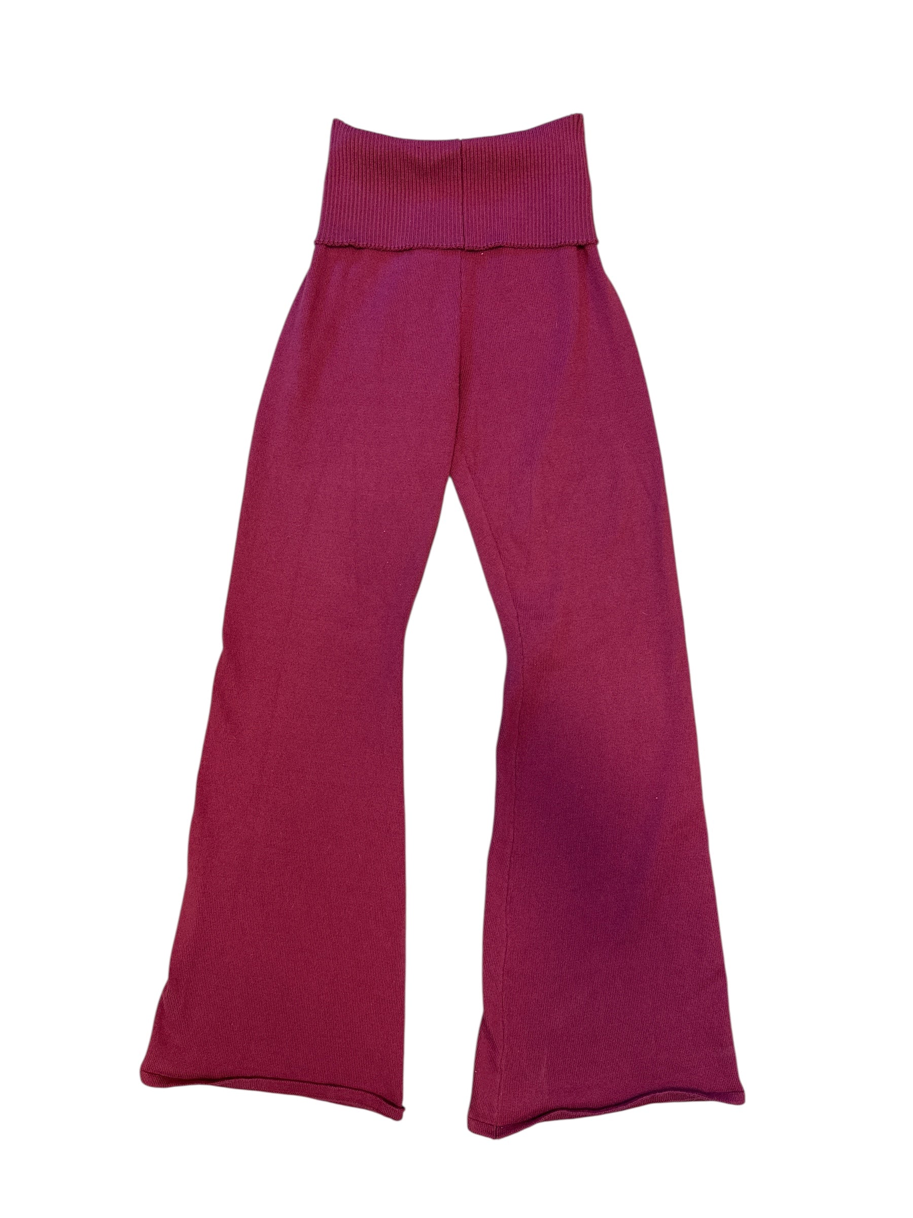 maroon florence knit flare lounge pants, L