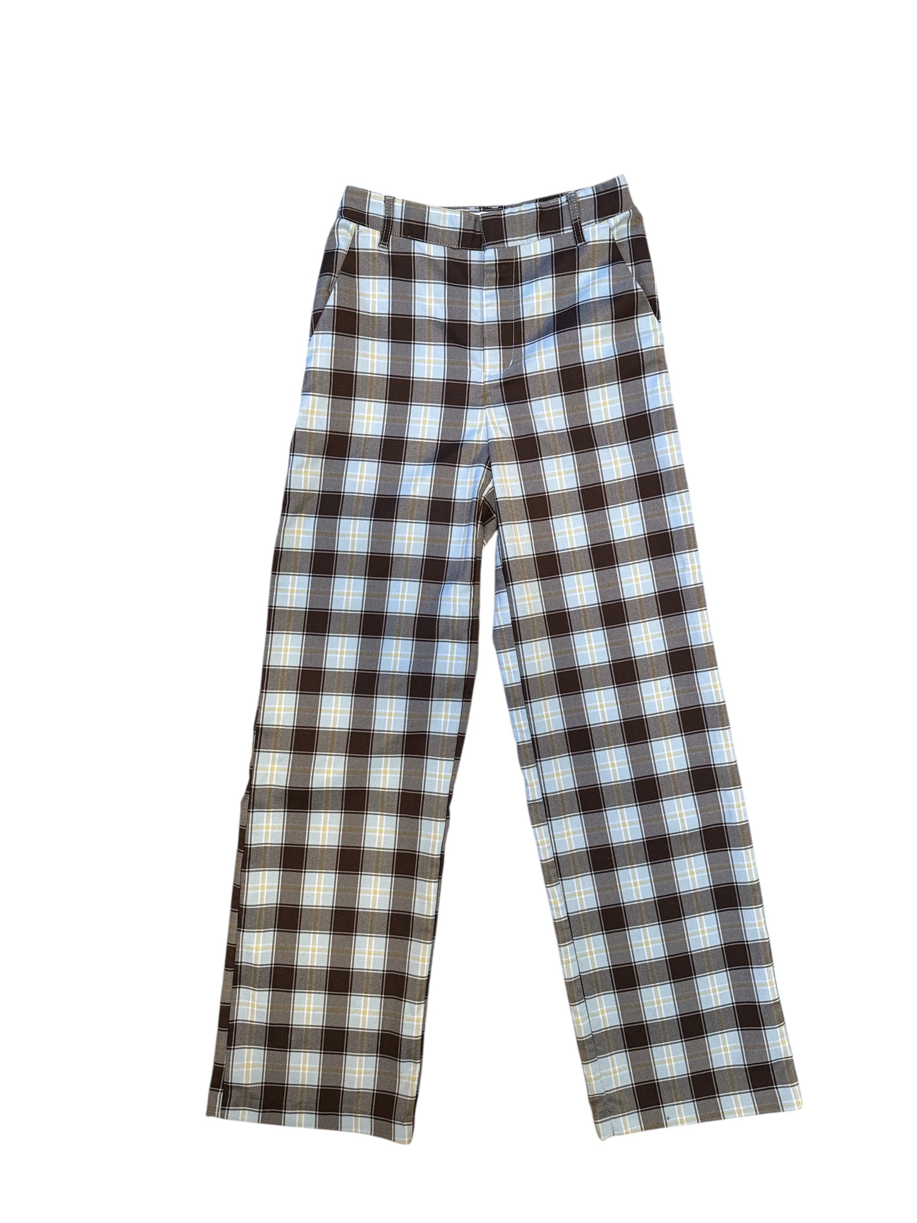 Blue brown urban outfitters Plaid trousers, 0/xs