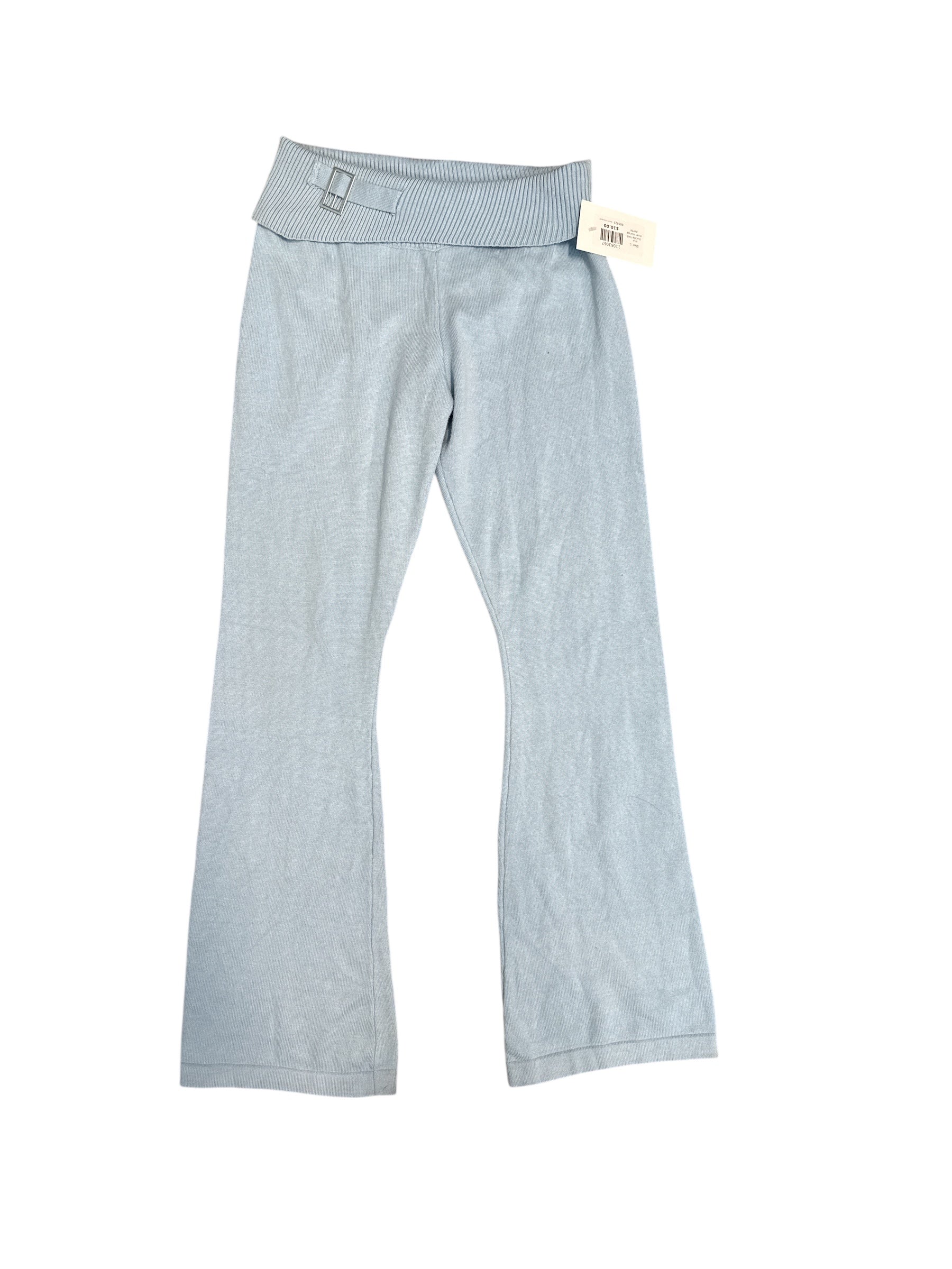 blue buckle fold over lounge pants, L