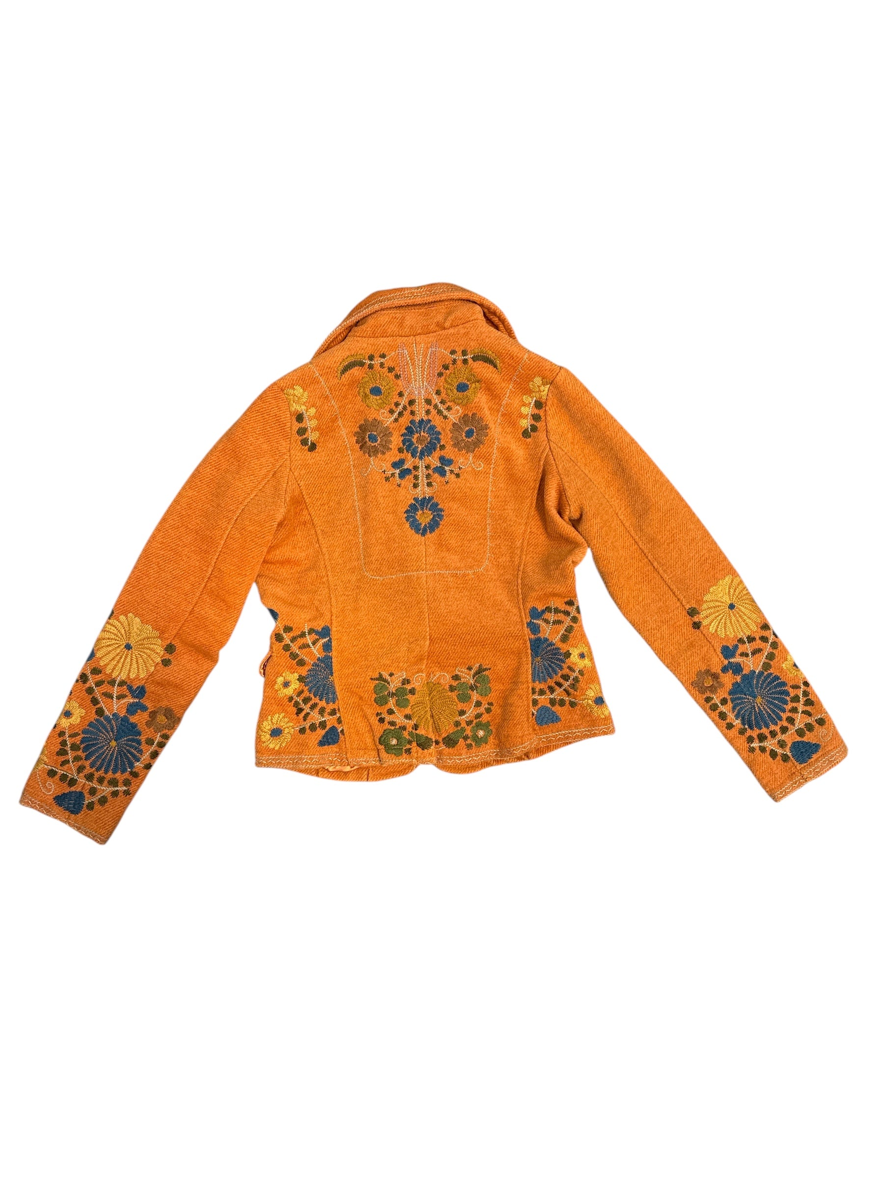 Orange db sport Floral embroidered textured blazer, M