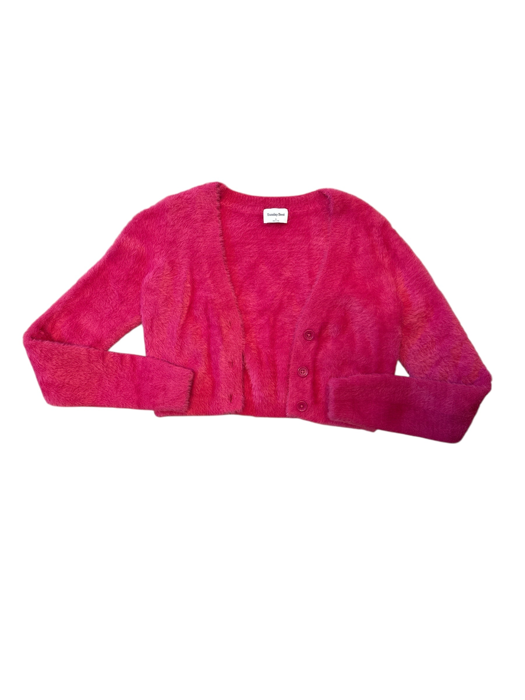 pink sunday best cropped cardigan, s